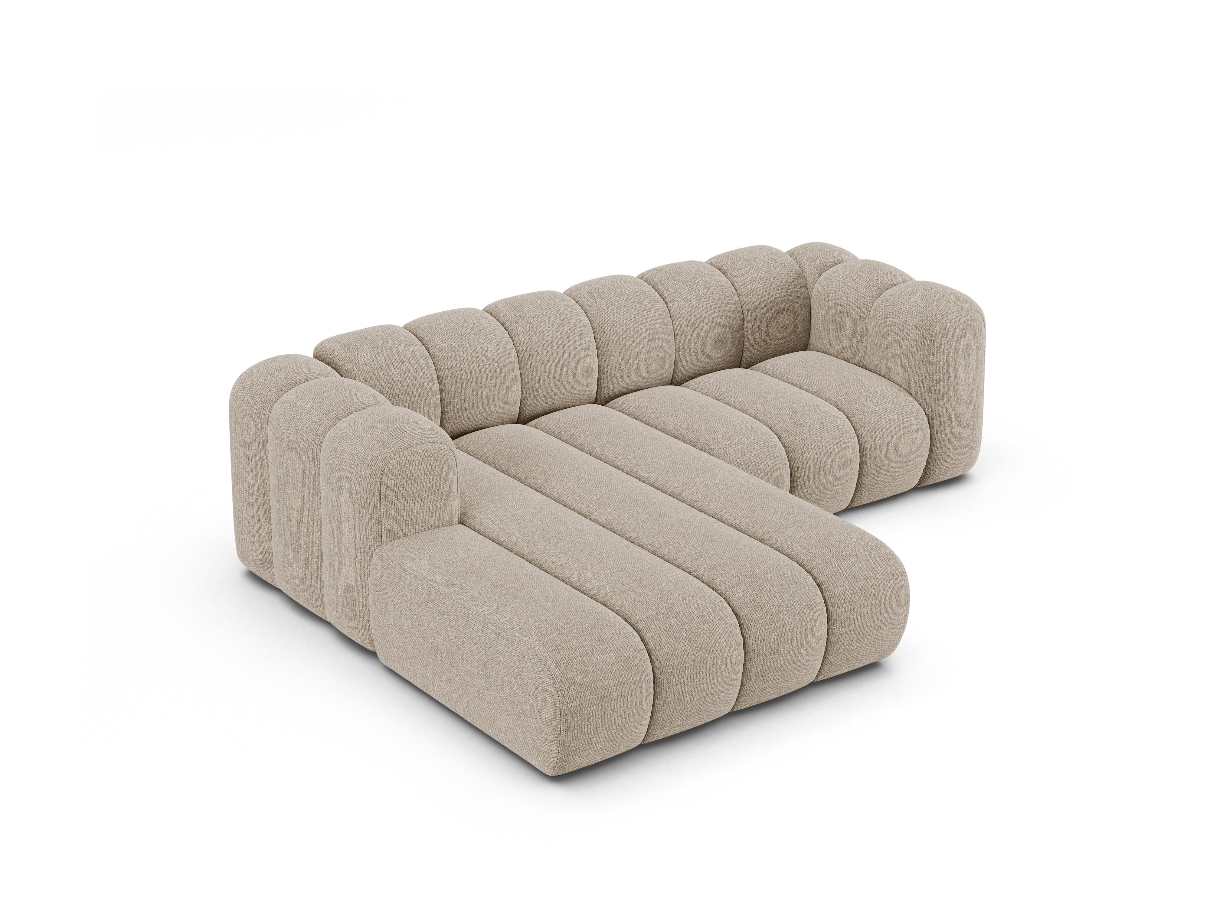 Beige LUPINE linksdraaiende 3-zits hoekbank van szenil