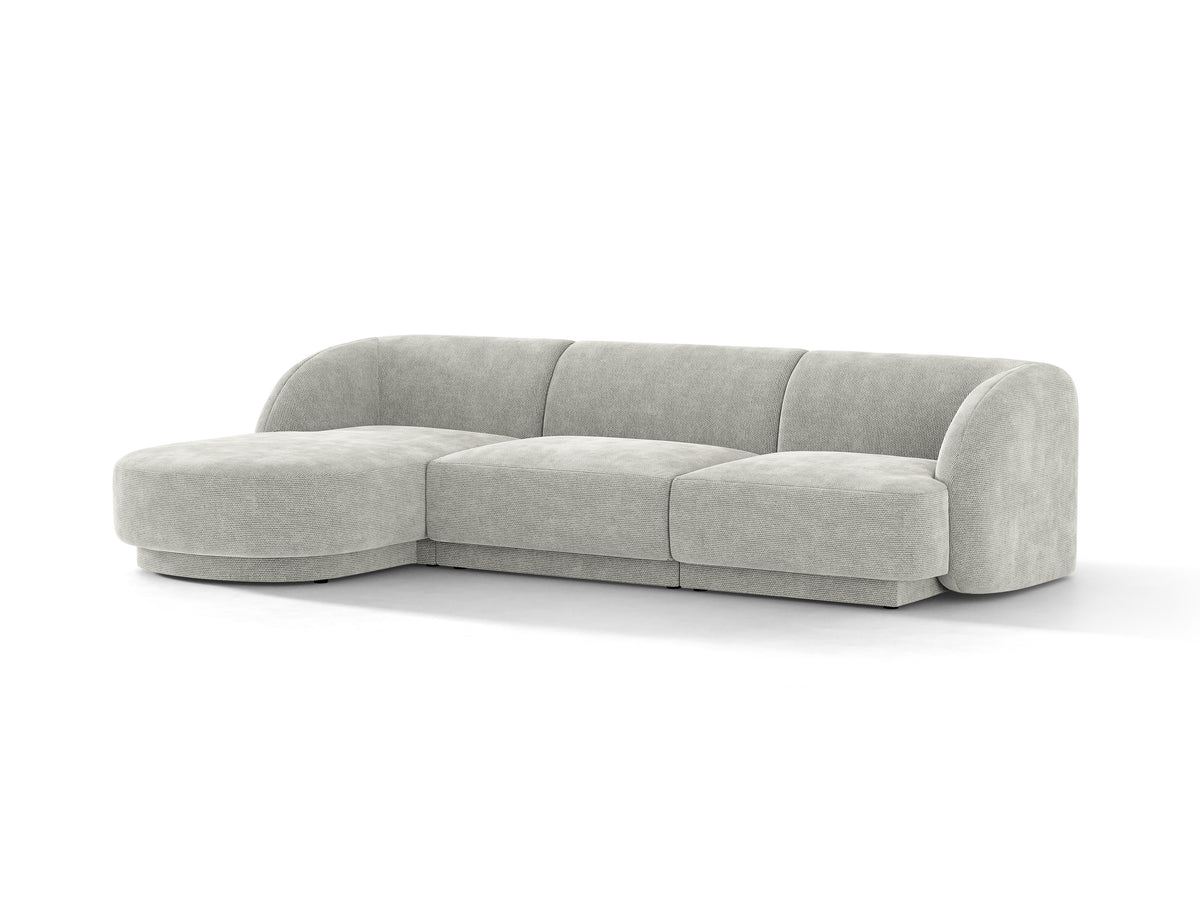 Narożnik 4-osobowy lewostronny MILEY szary szenil – sofa narożna