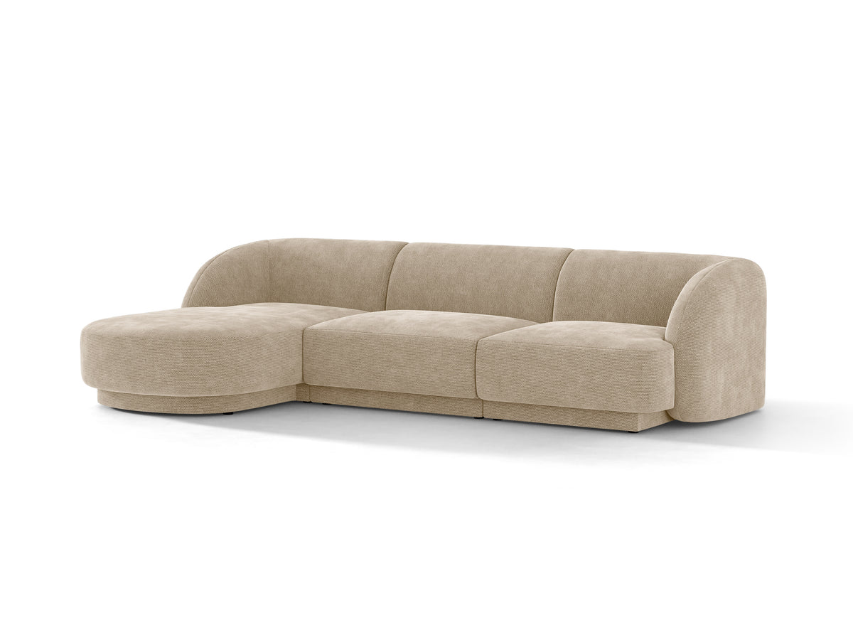 Narożnik 4-osobowy lewostronny MILEY beżowy szenil – sofa narożna