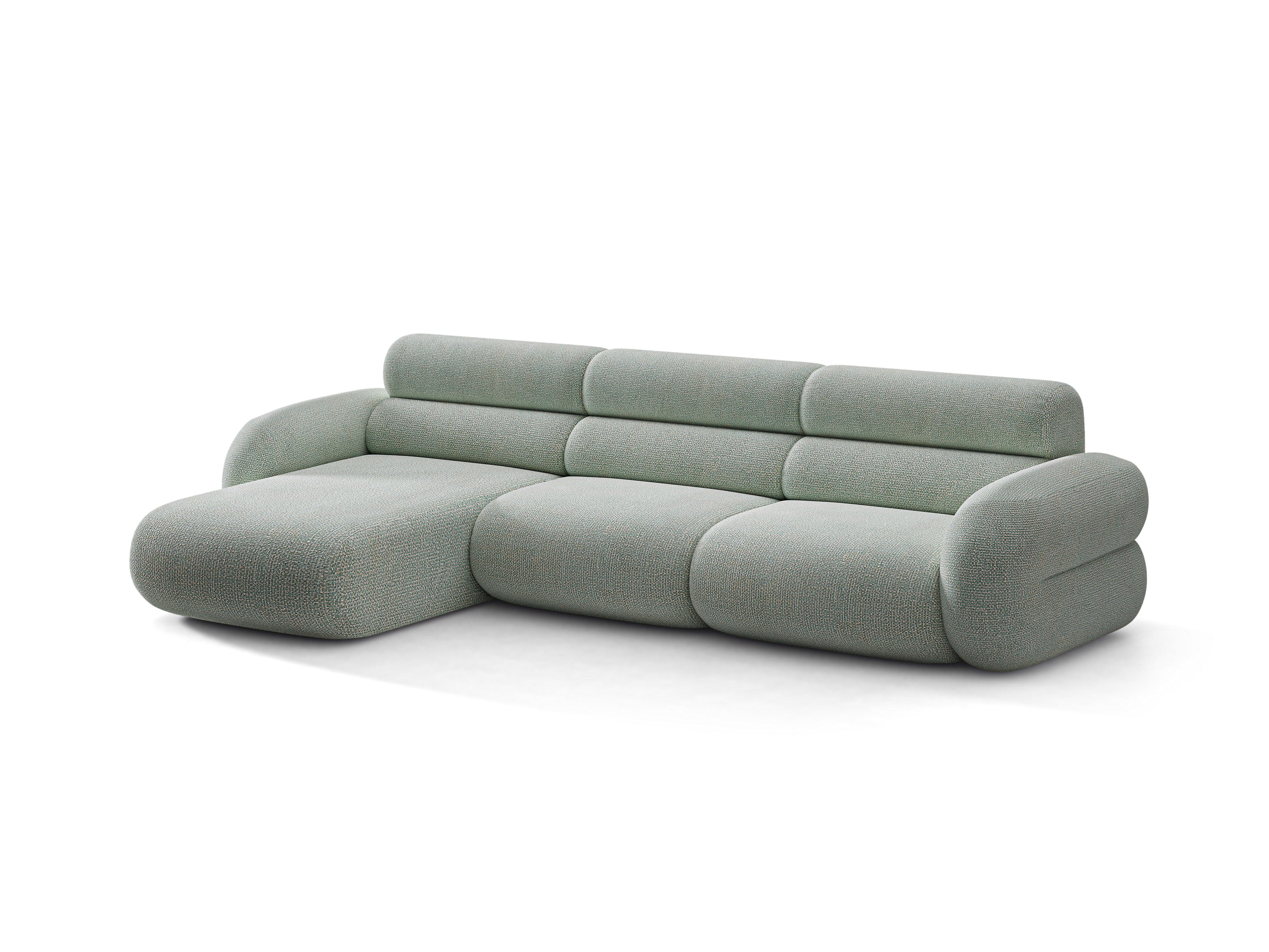 Linker NEO hoekbank in blauwe melange