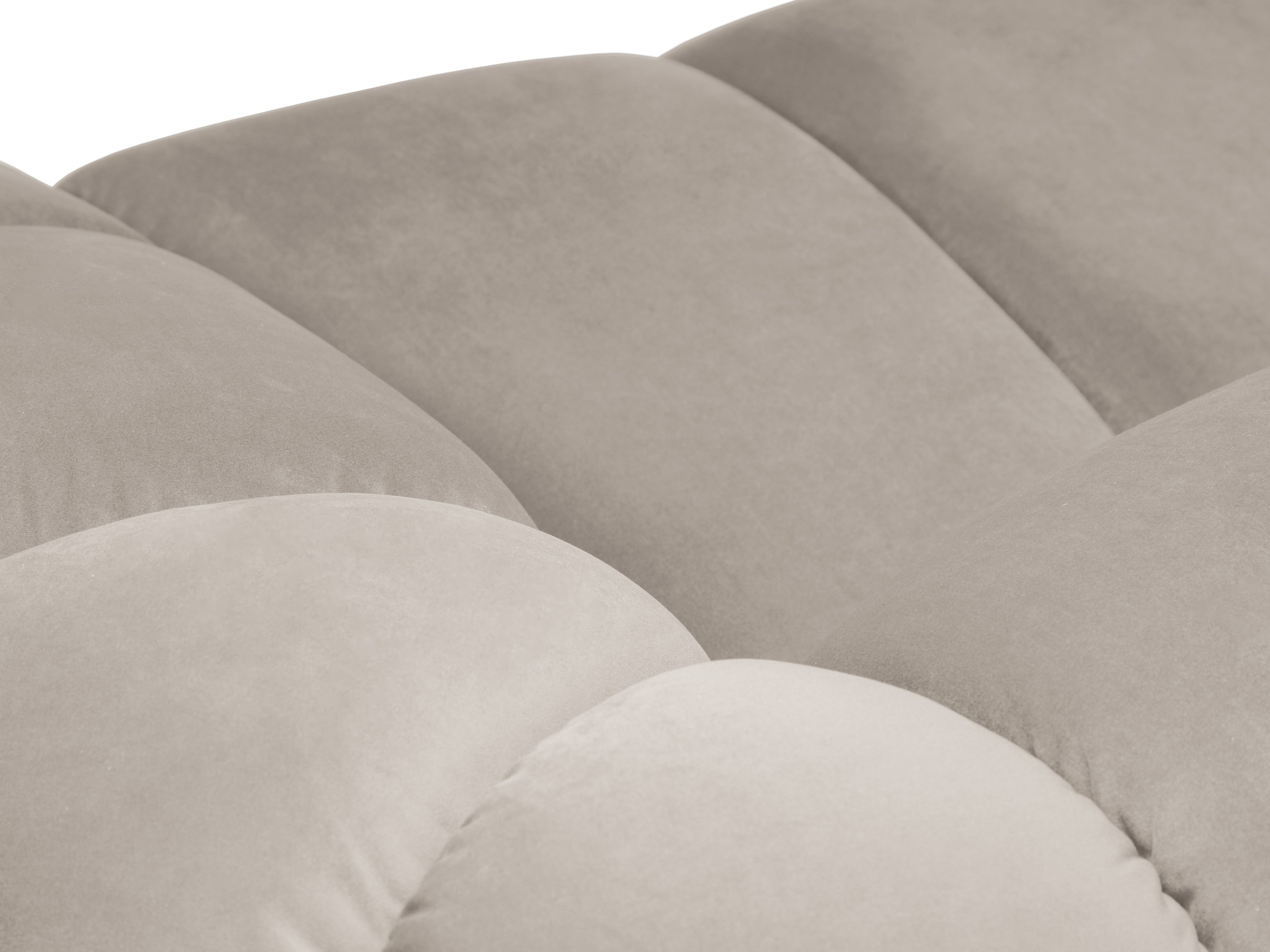 Fluwelen hoekbank voor 4 personen, links, DIANA, beige