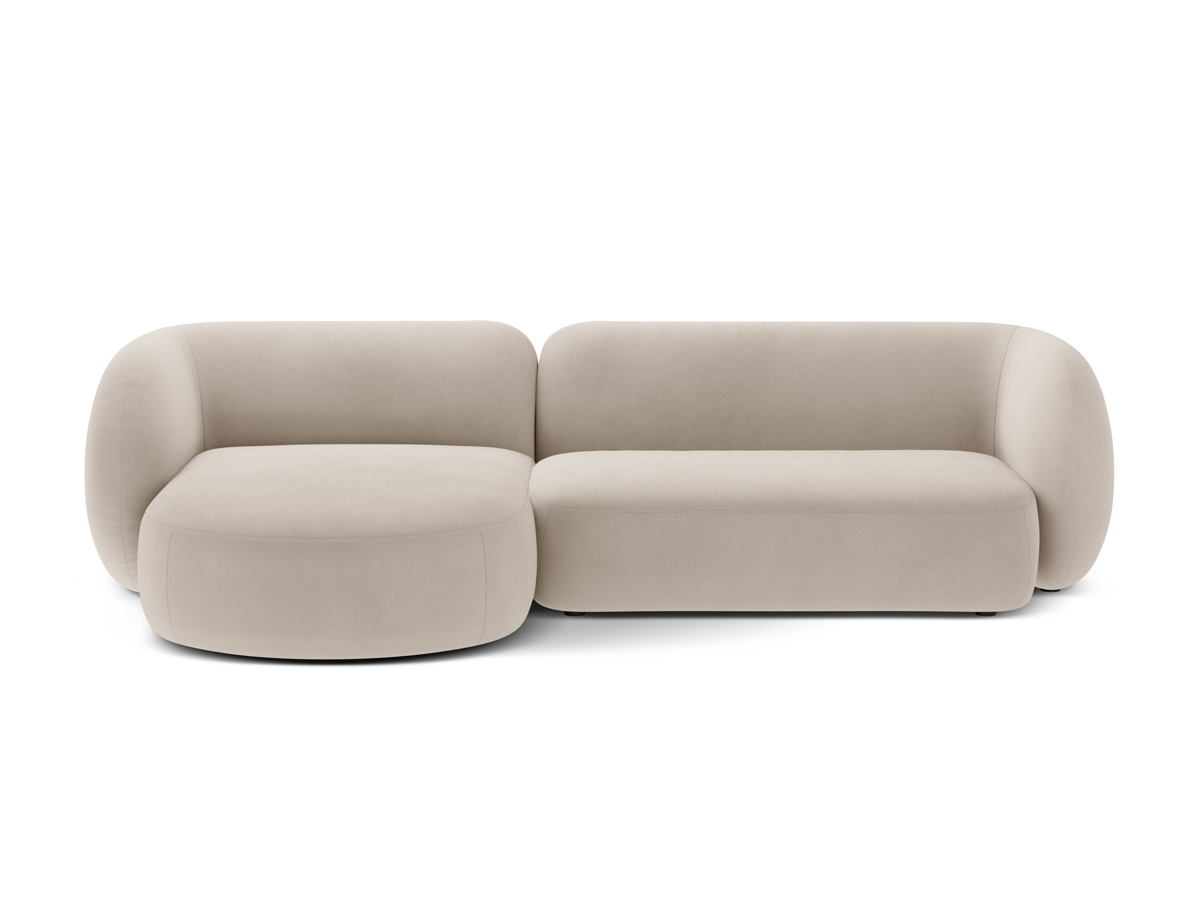 Beige 3-zits linkszijdige fluwelen hoekbank KATE