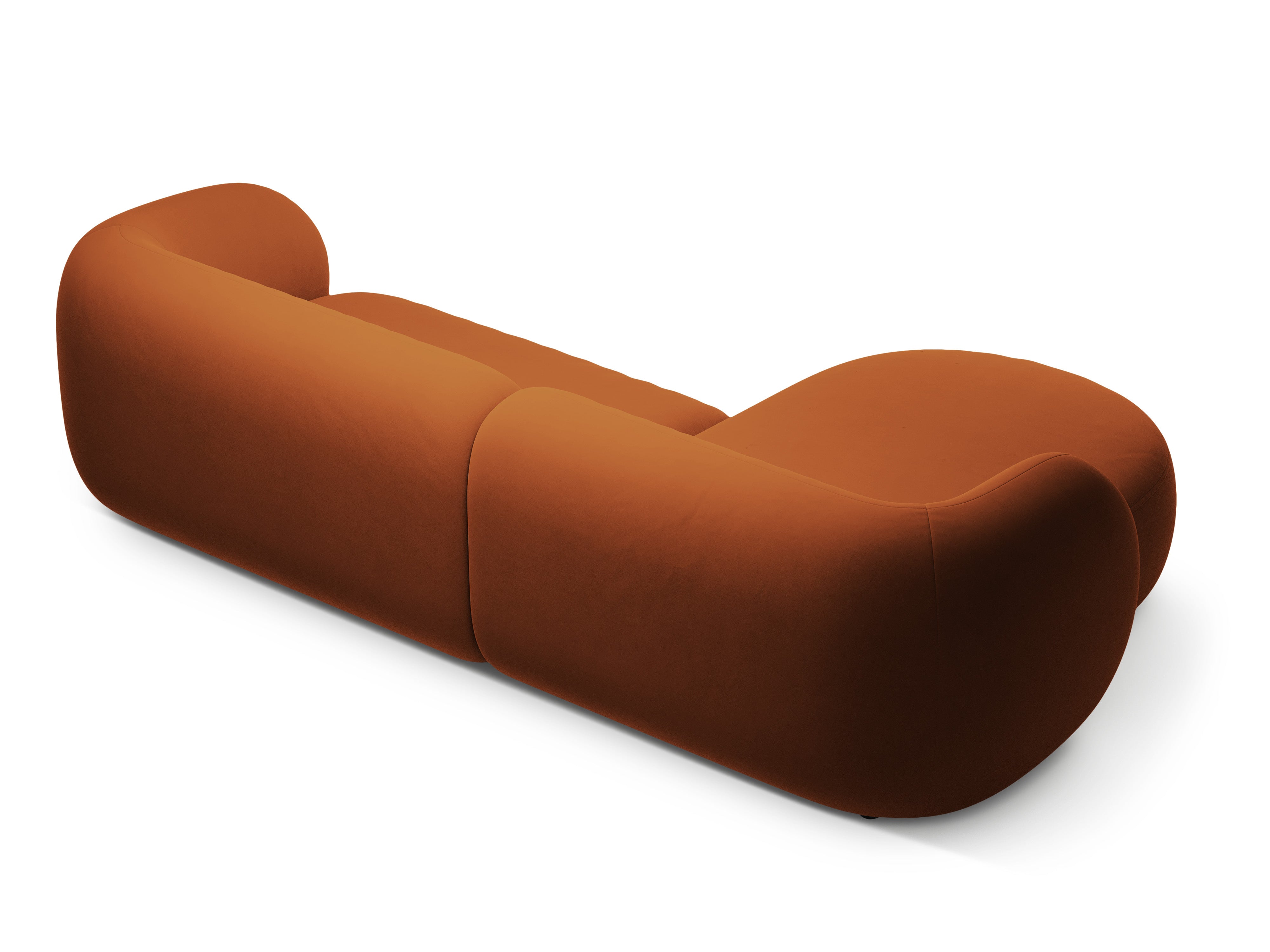 Velours hoekbank links 3-zits KATE terracotta