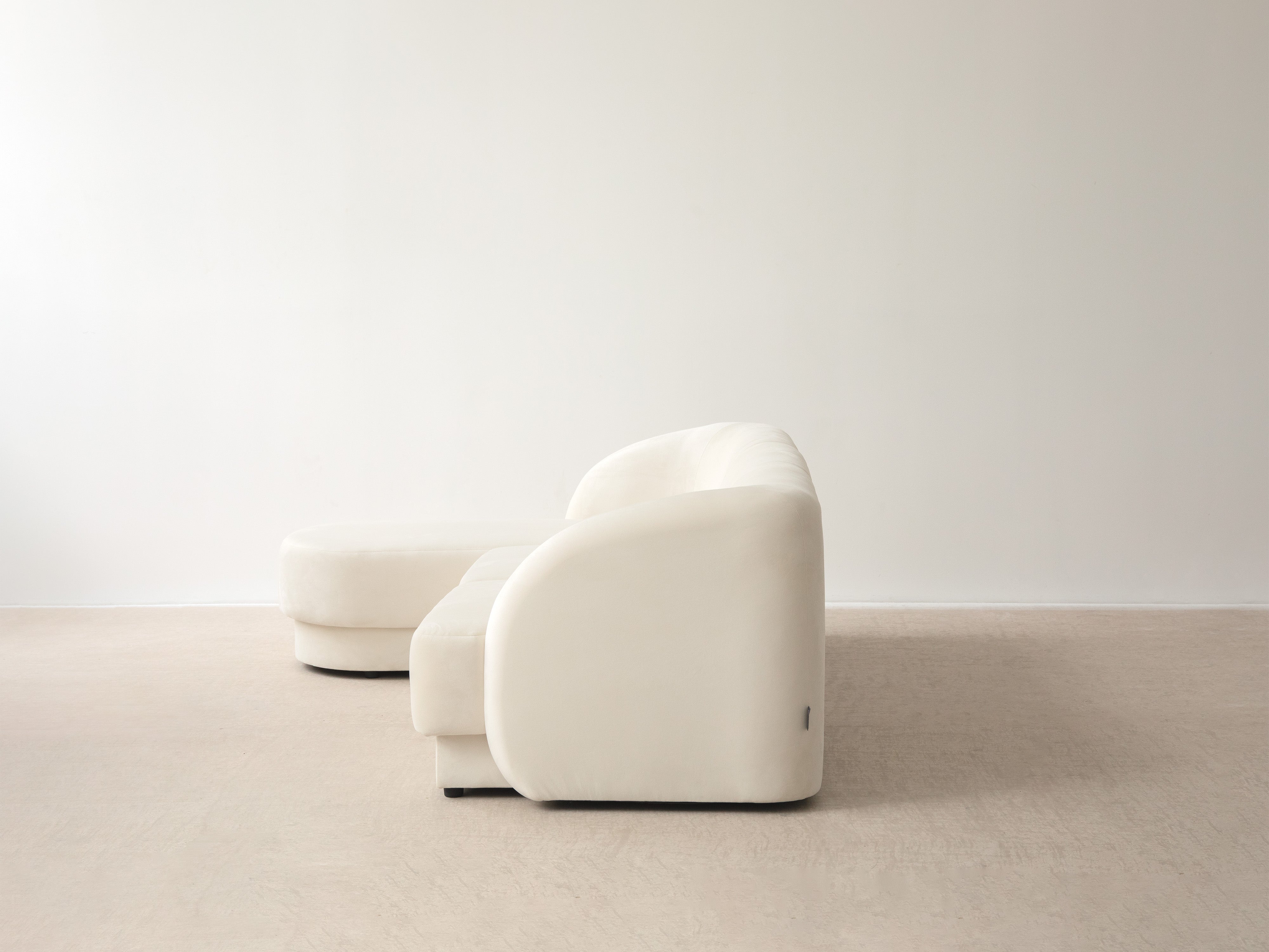 Samt-Ecksofa für 6 Personen in U-Form rechts MILEY dunkelgrau