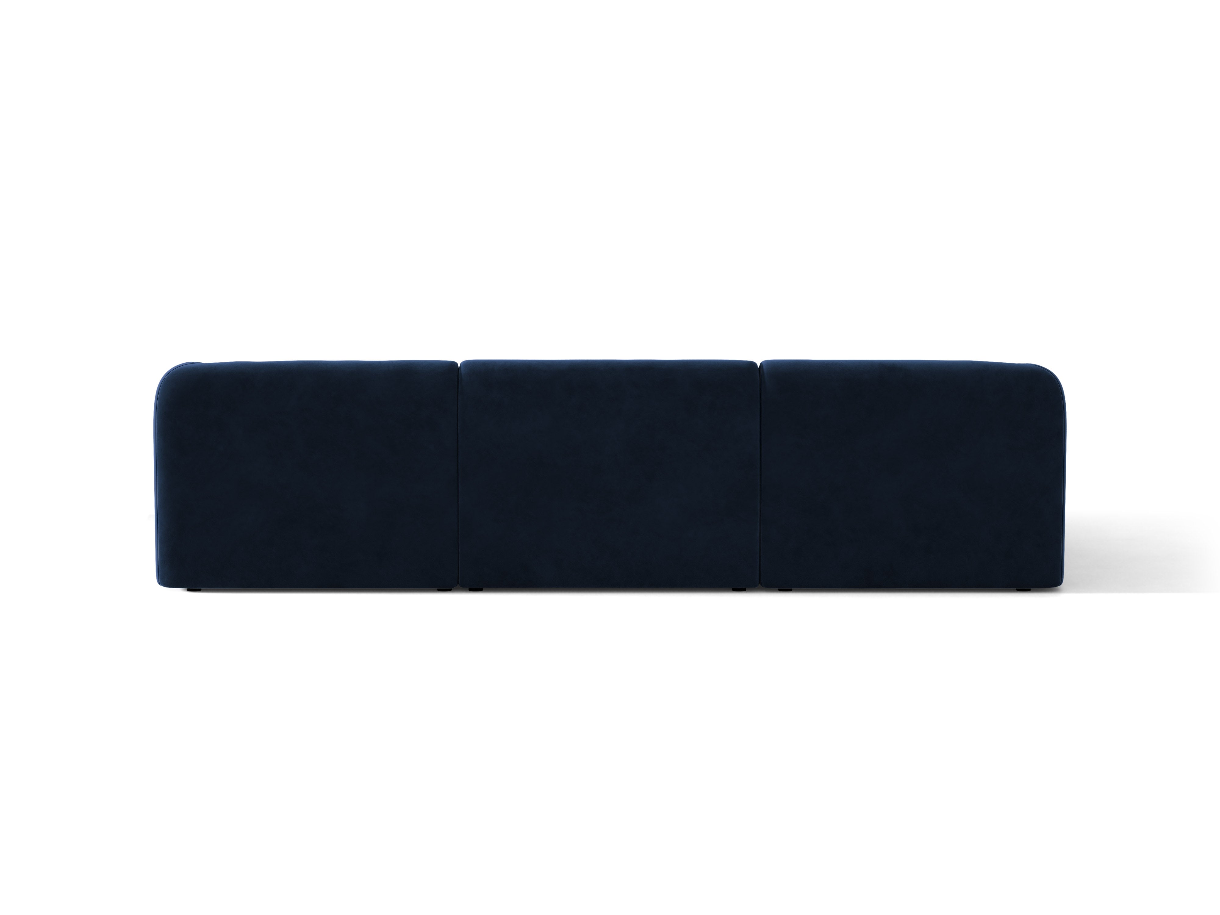 Fluwelen hoekbank voor 4 personen, links MILEY, marineblauw