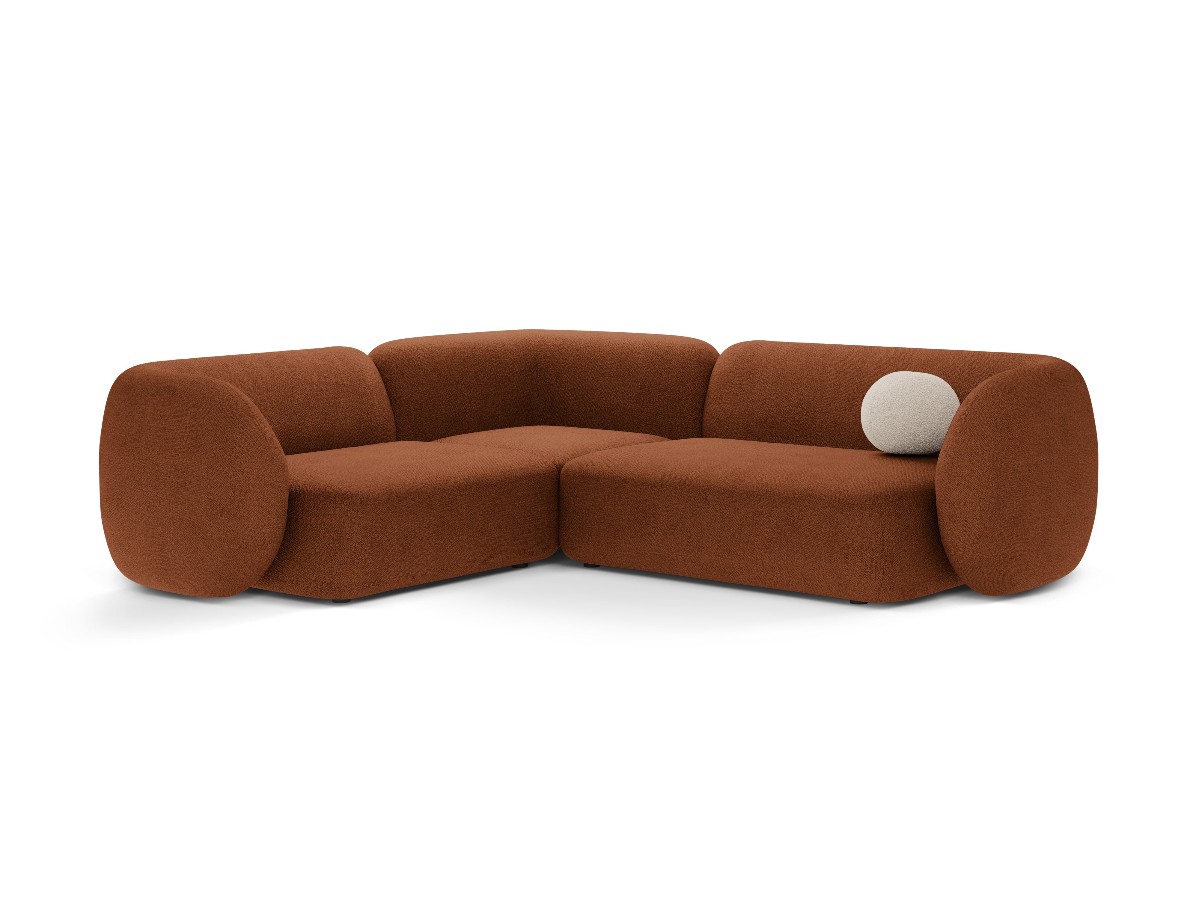 Hoekbank links 4-persoons KATE terracotta boucle
