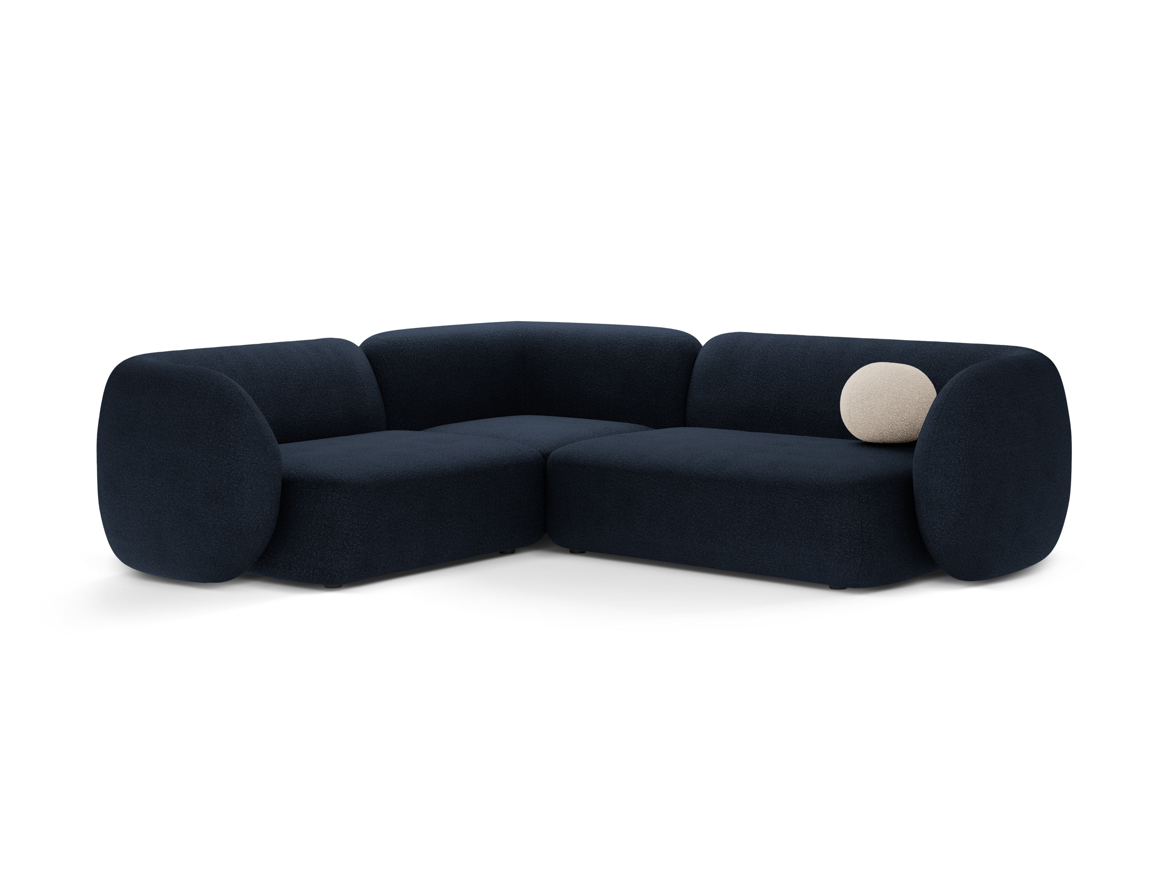 Links hoekbank voor 4 personen KATE marineblauwe boucle