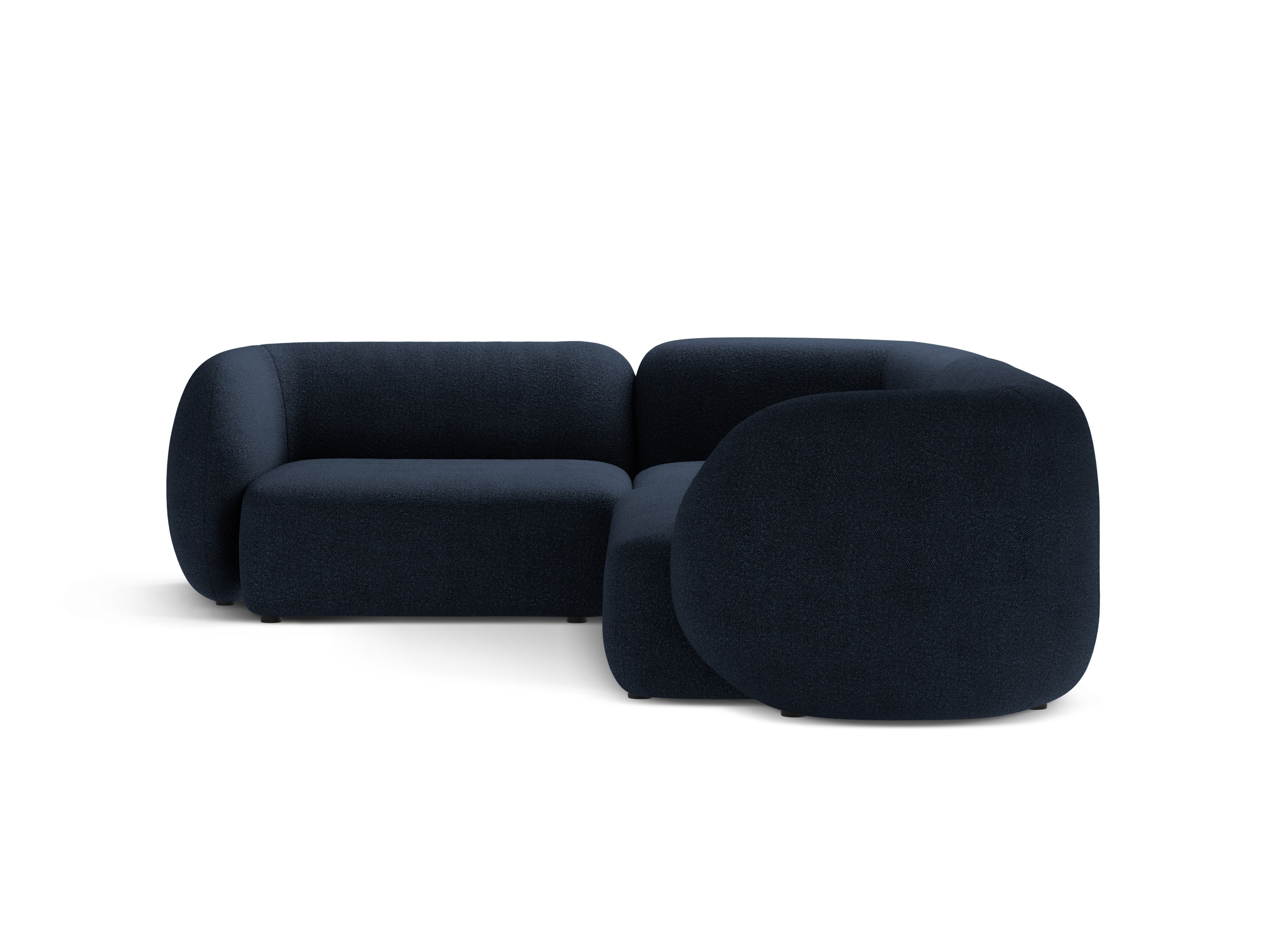 Links hoekbank voor 4 personen KATE marineblauwe boucle