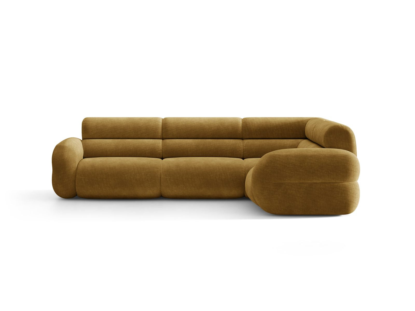 Rechthoekige L-bank rechts NEO mosterdkleurig chenille