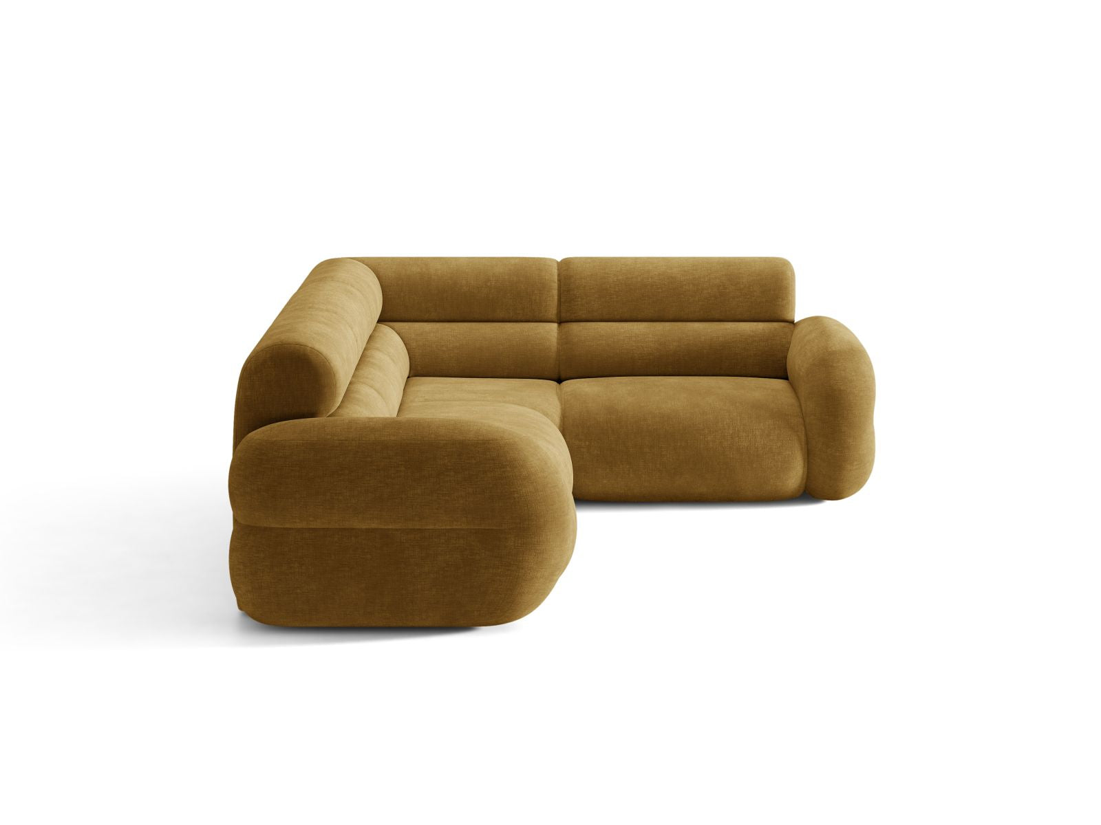 Rechthoekige L-bank rechts NEO mosterdkleurig chenille