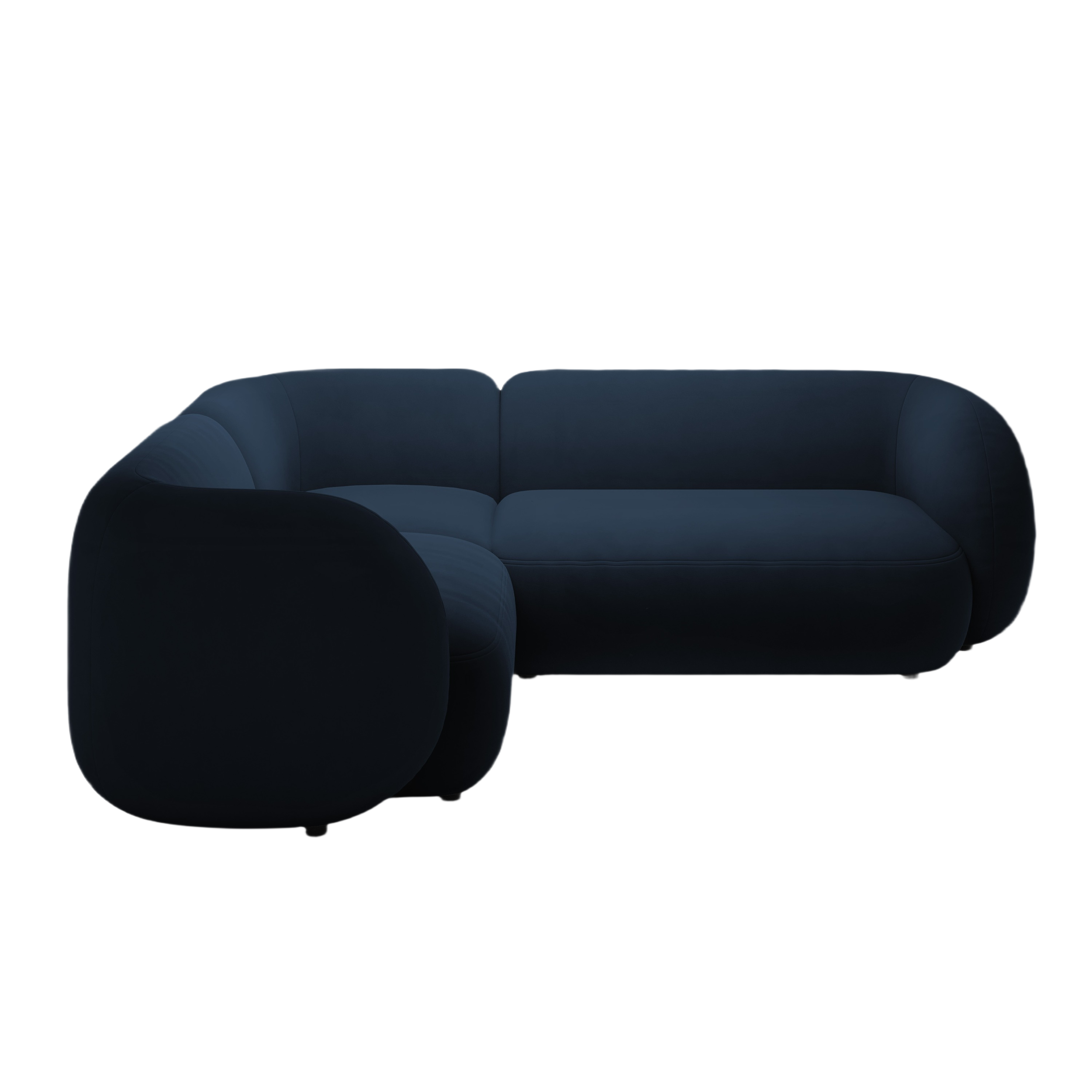 Fluwelen hoekbank links 4-persoons KATE koninklijk blauw