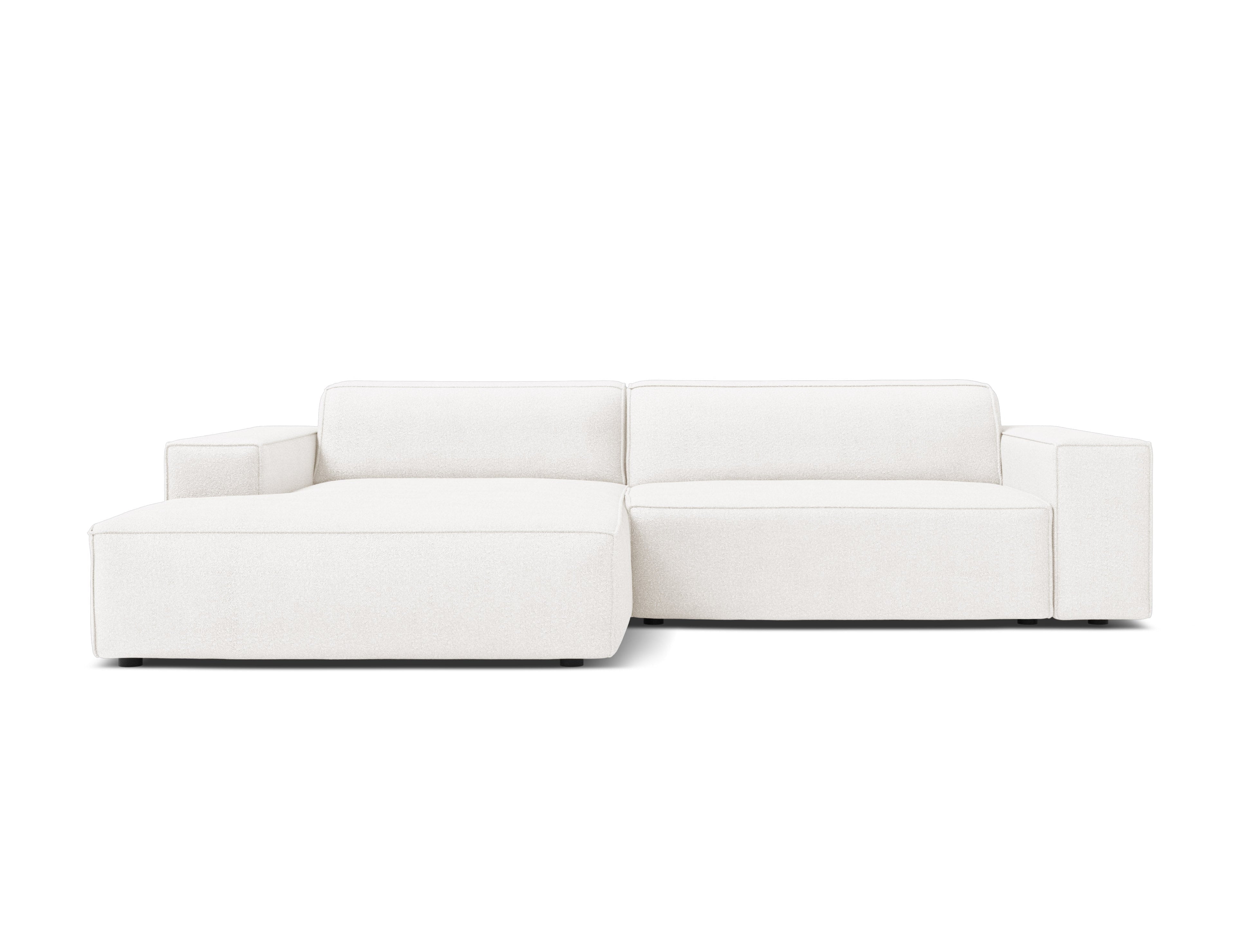Wit u ons! Ontdek de JODIE witte boucle links georiënteerde 3-zits hoekbank. Een perfecte aanvulling voor uw interieur, die comfort en stijl combineert.