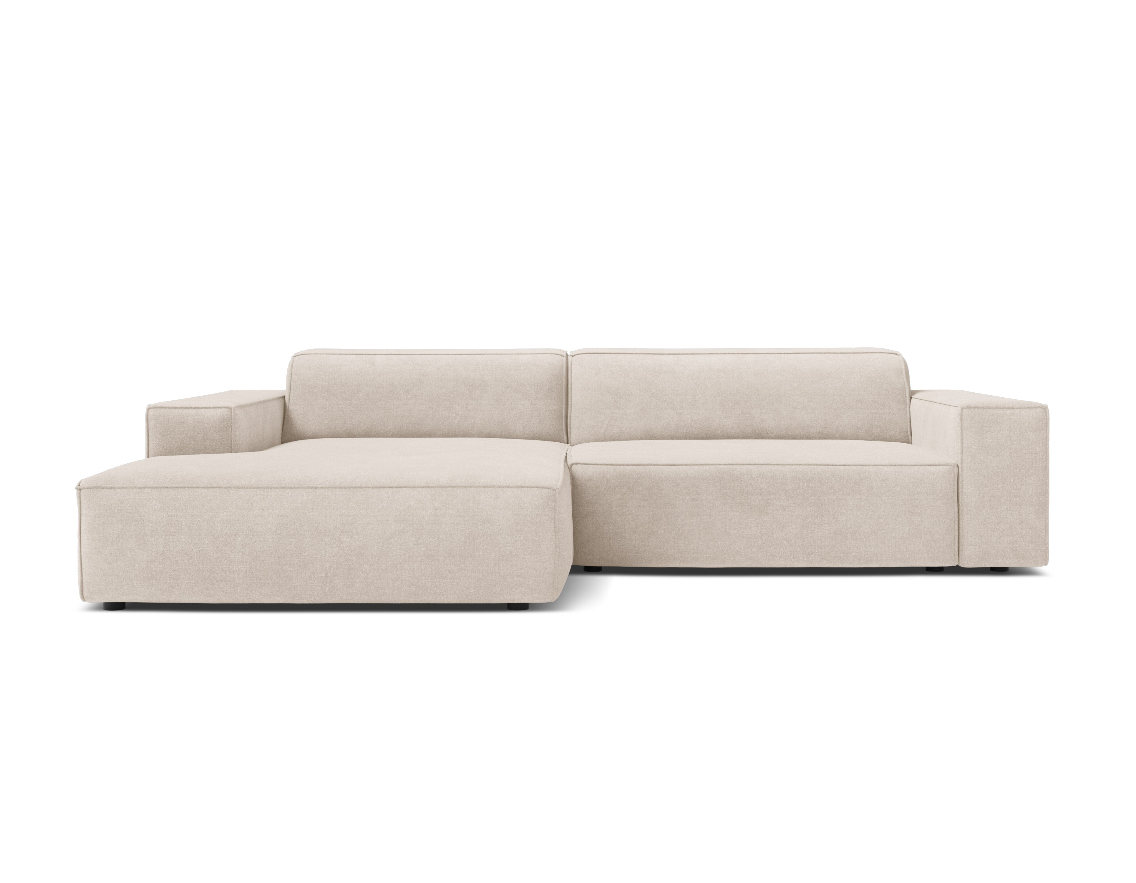 Driezits links hoekbank JODIE in beige tweed