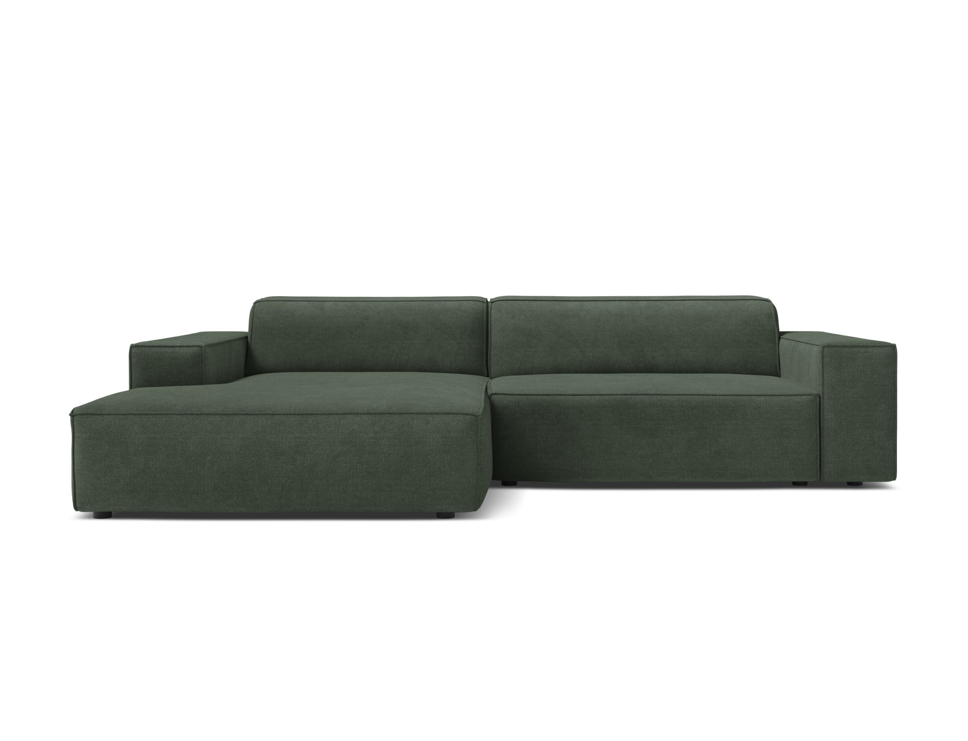 Linker 3-zits hoekbank JODIE in groene tweed
