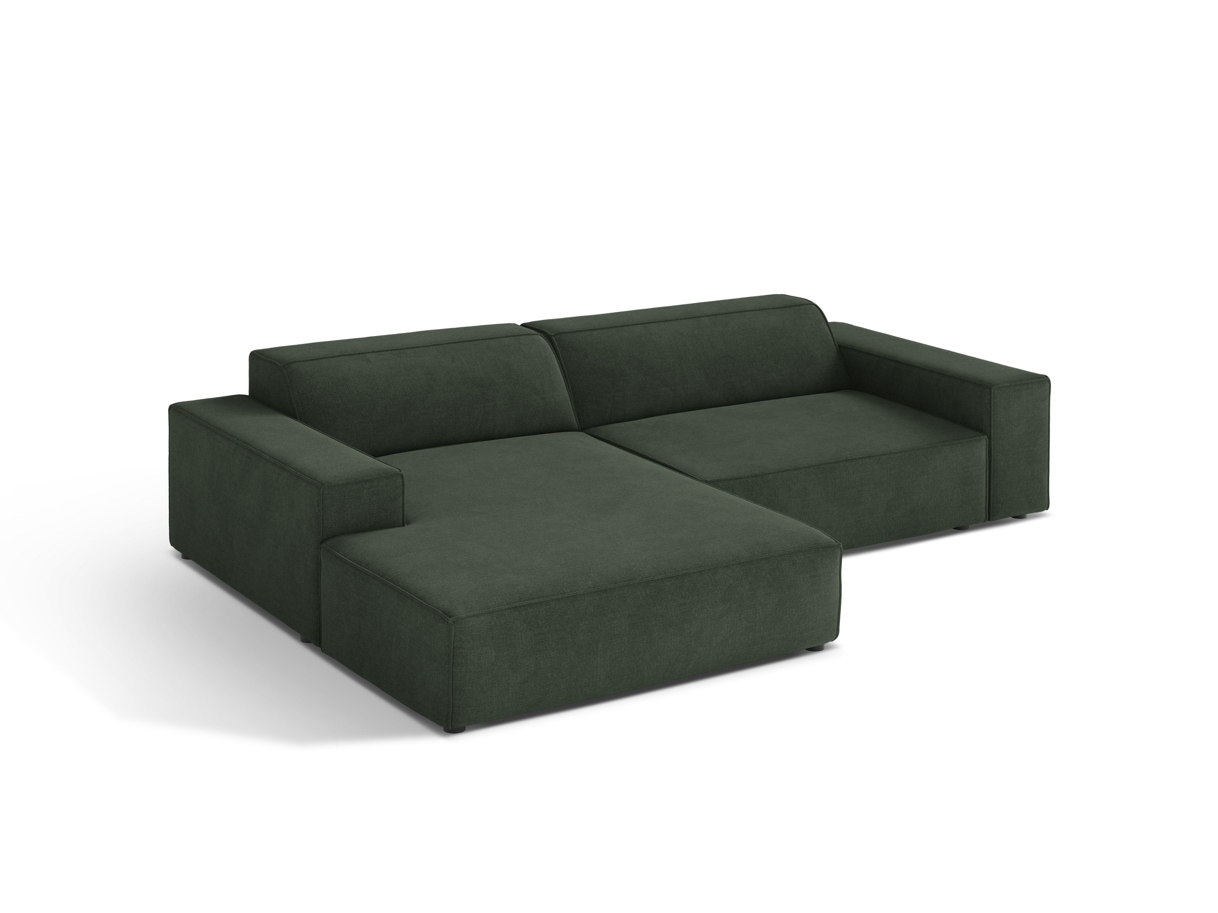 Linker 3-zits hoekbank JODIE in groene tweed