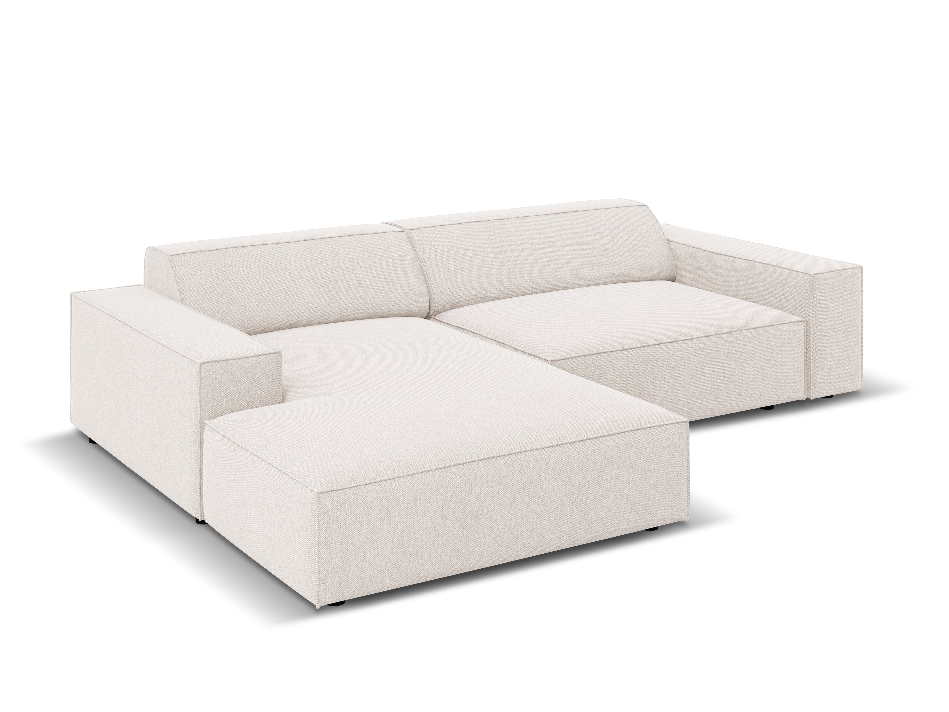 Driepersoons links hoekbank JODIE lichtbeige