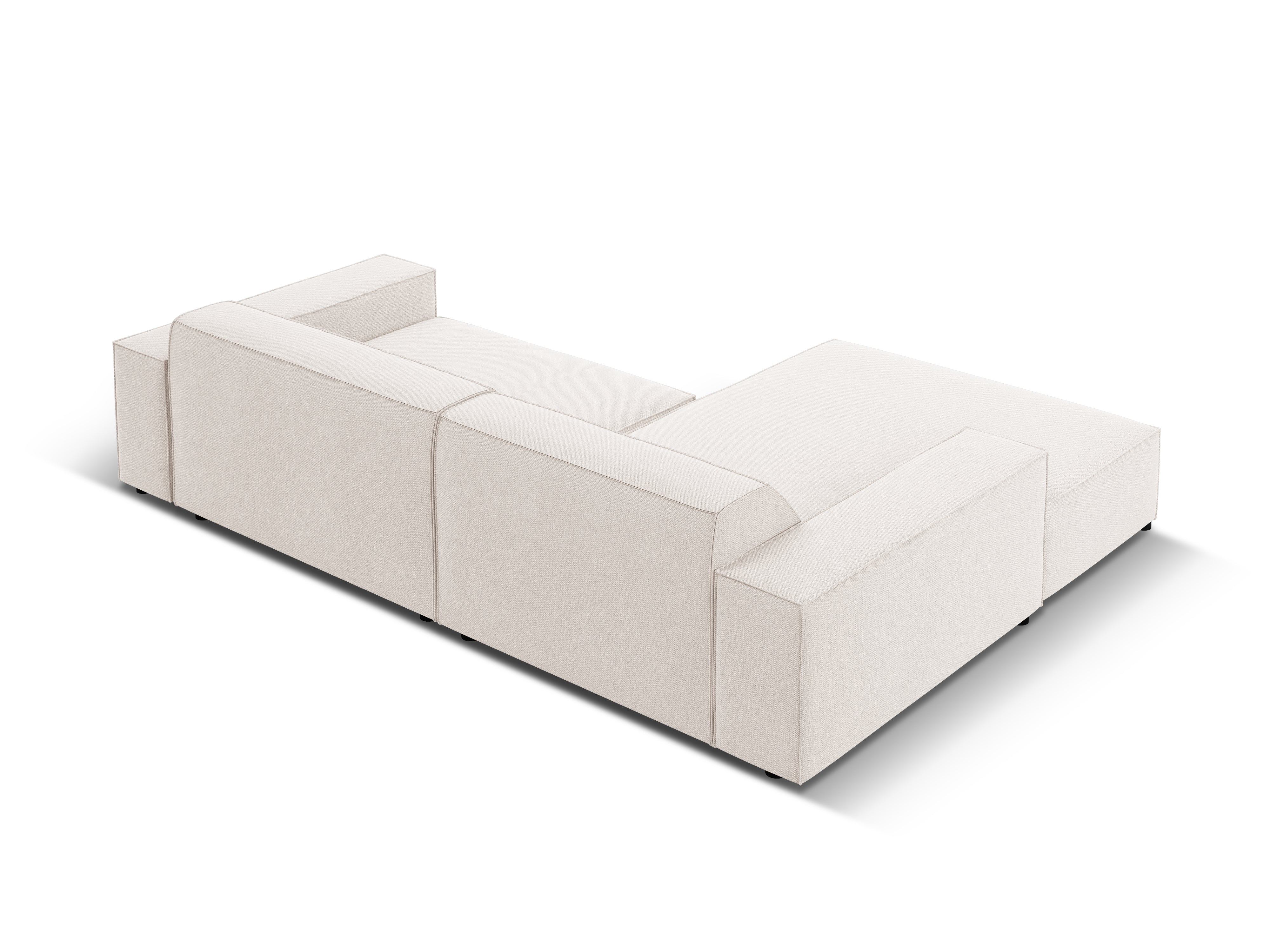Driepersoons links hoekbank JODIE lichtbeige