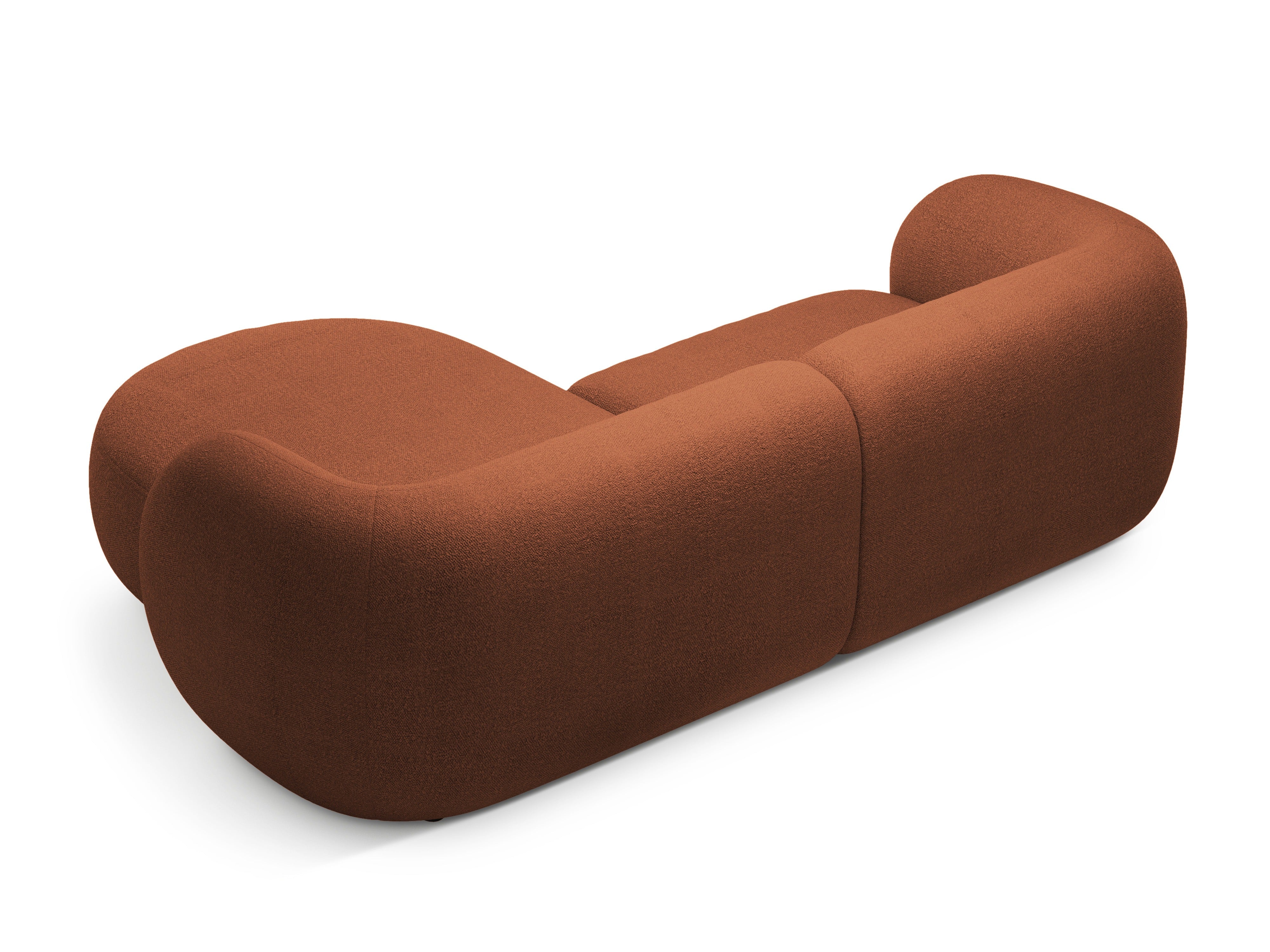 Rechthoekige 2-zits hoekbank KATE terracotta boucle