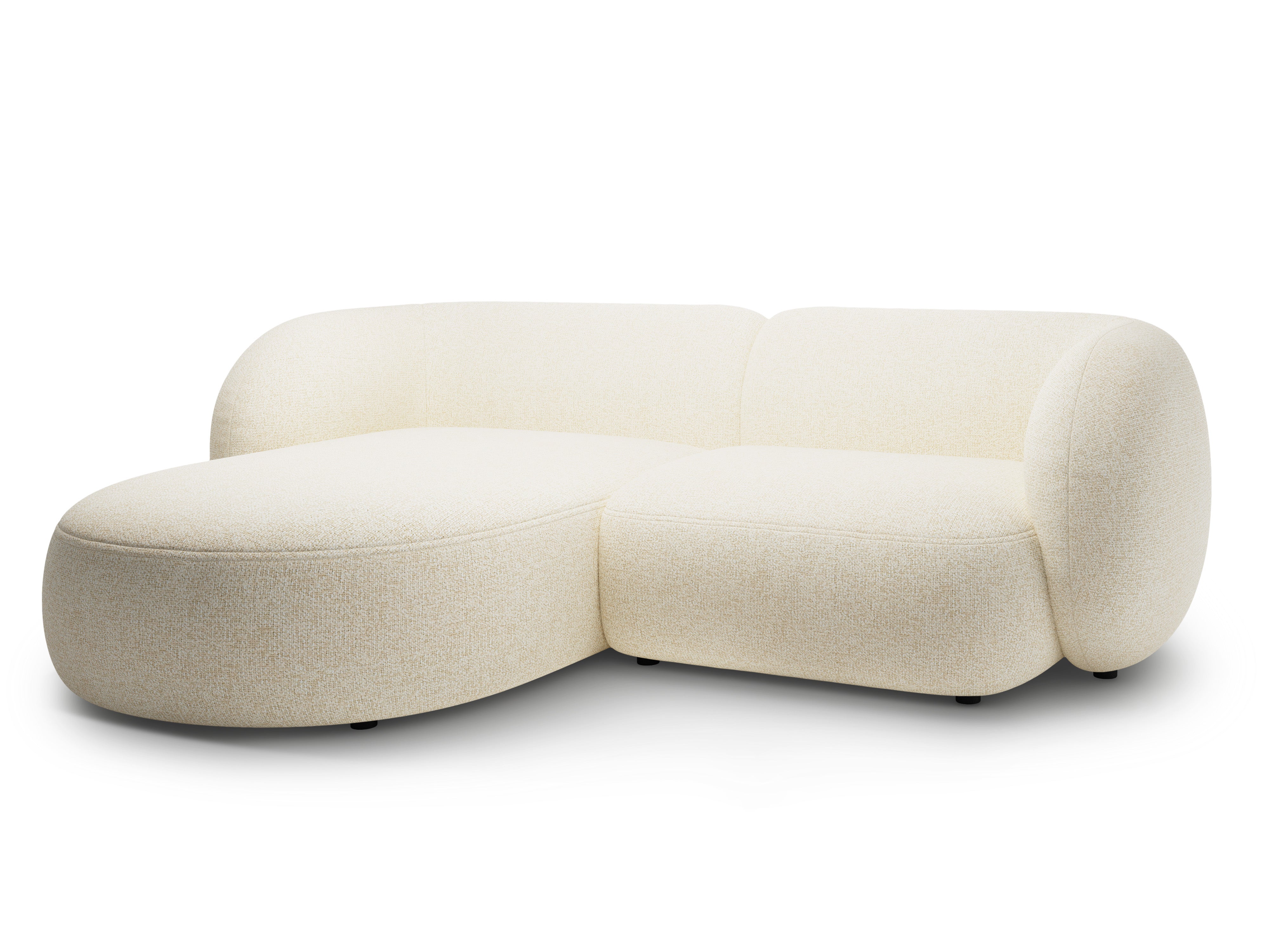 Left-sided 2-seater corner sofa KATE light beige mélange
