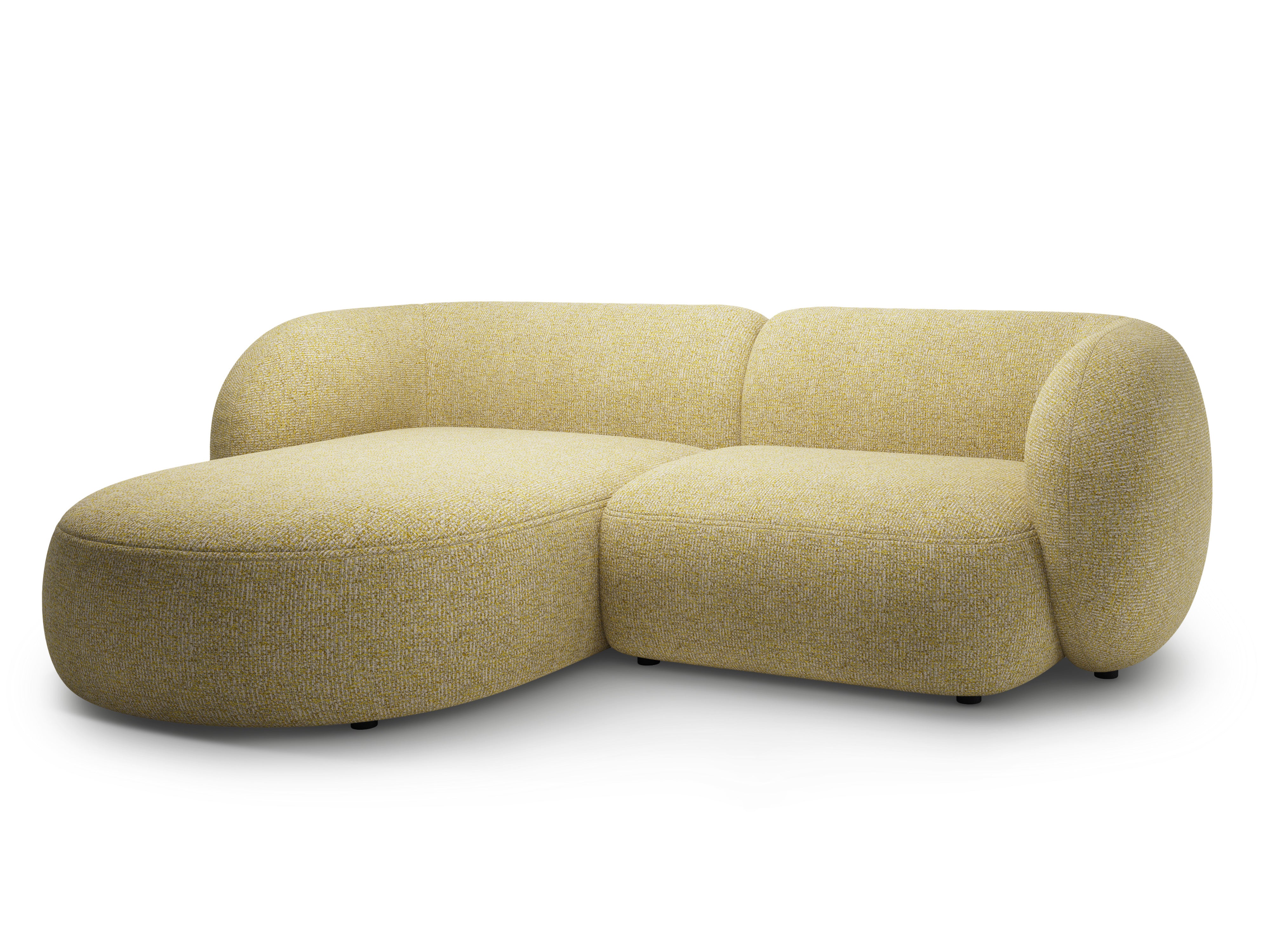 Left-sided 2-seater corner sofa KATE yellow mélange