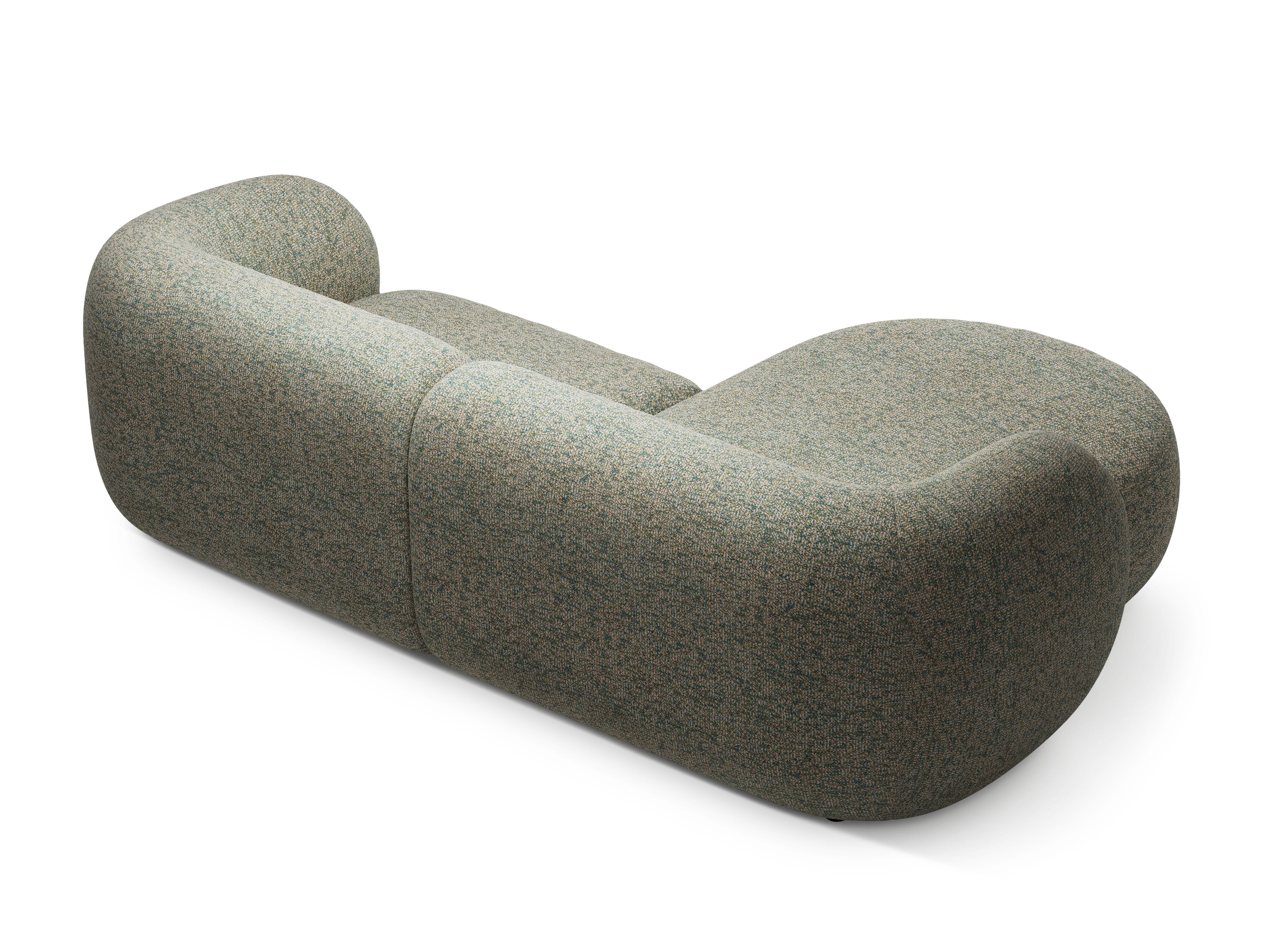 Linksseitiges 2-Sitzer-Sofa KATE hellgrüner Melange