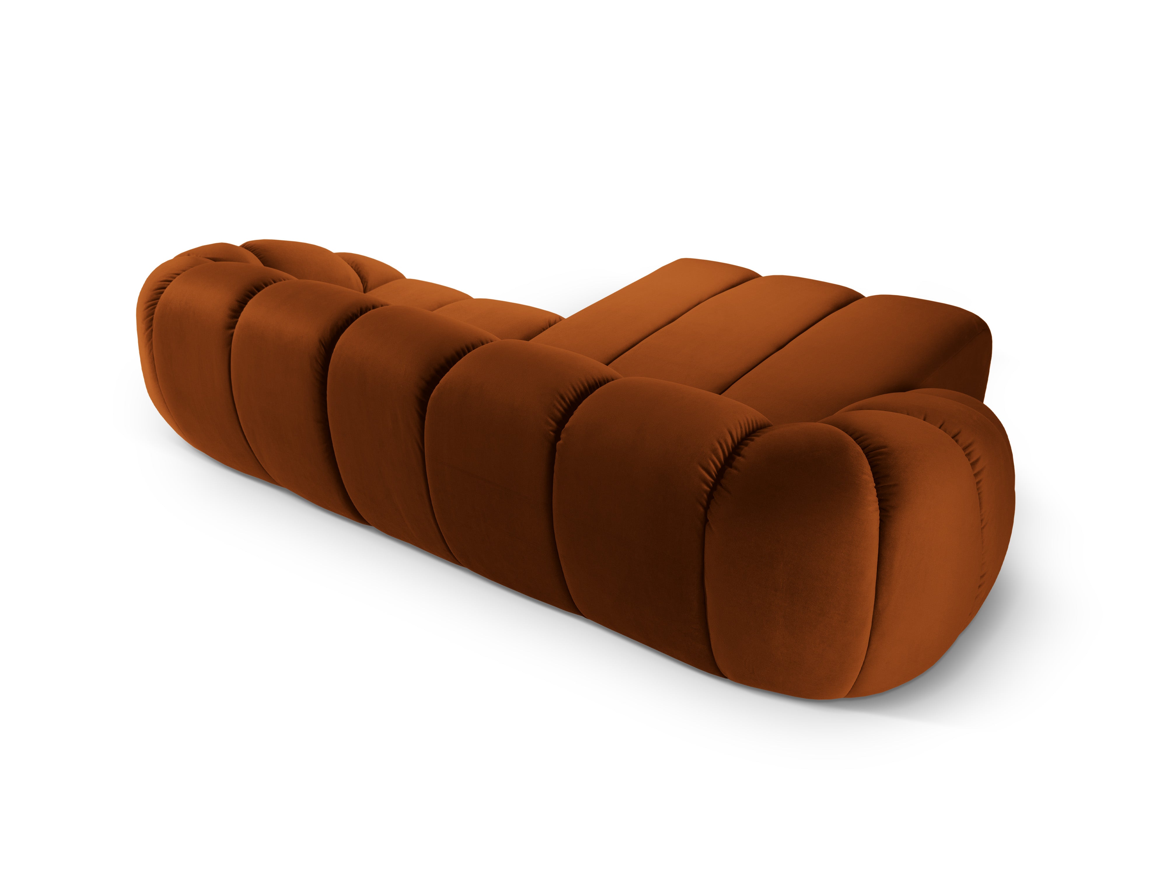 Velours hoekbank 3-zits links DIANA terracotta