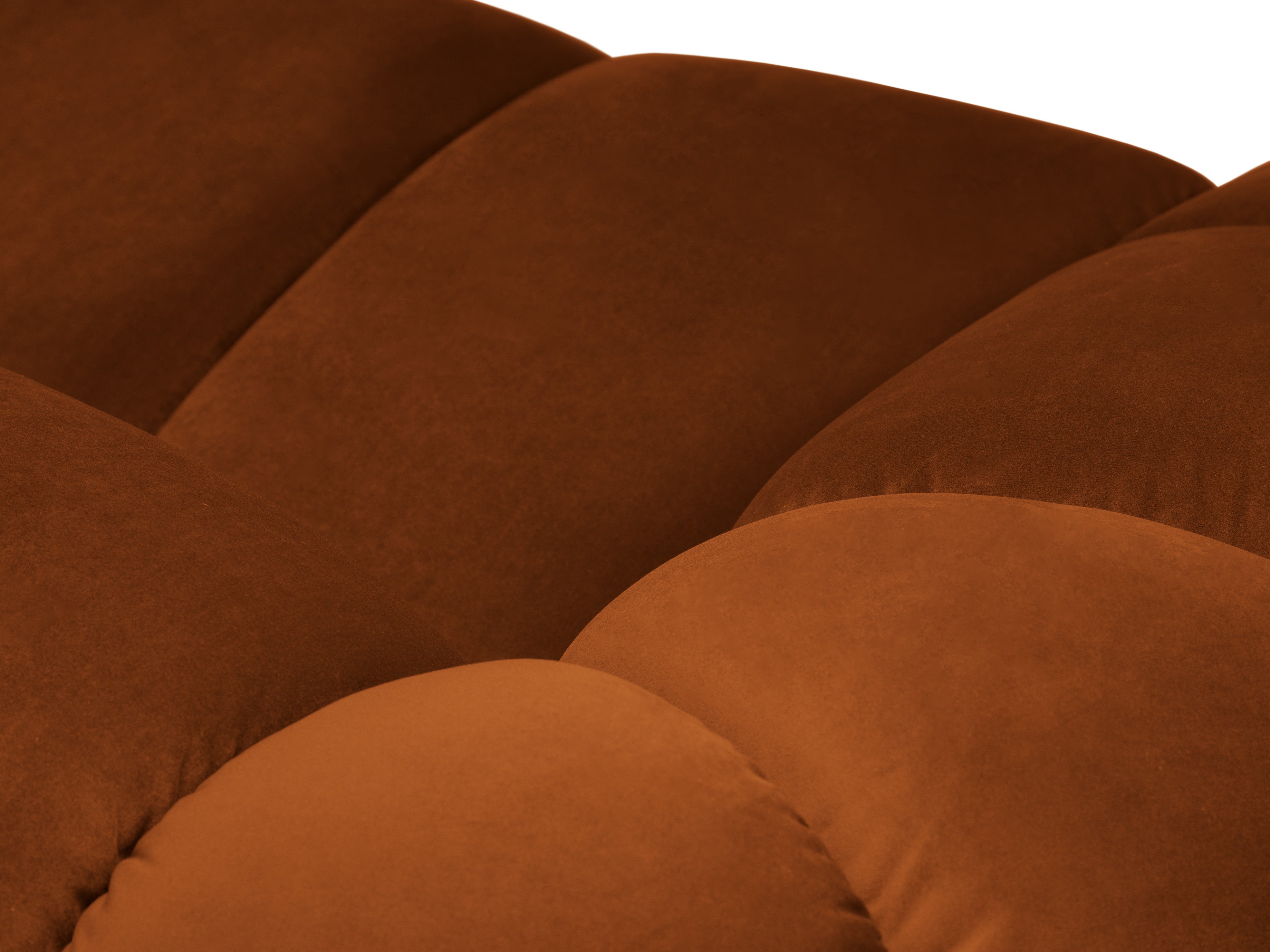 Velours hoekbank 3-zits links DIANA terracotta