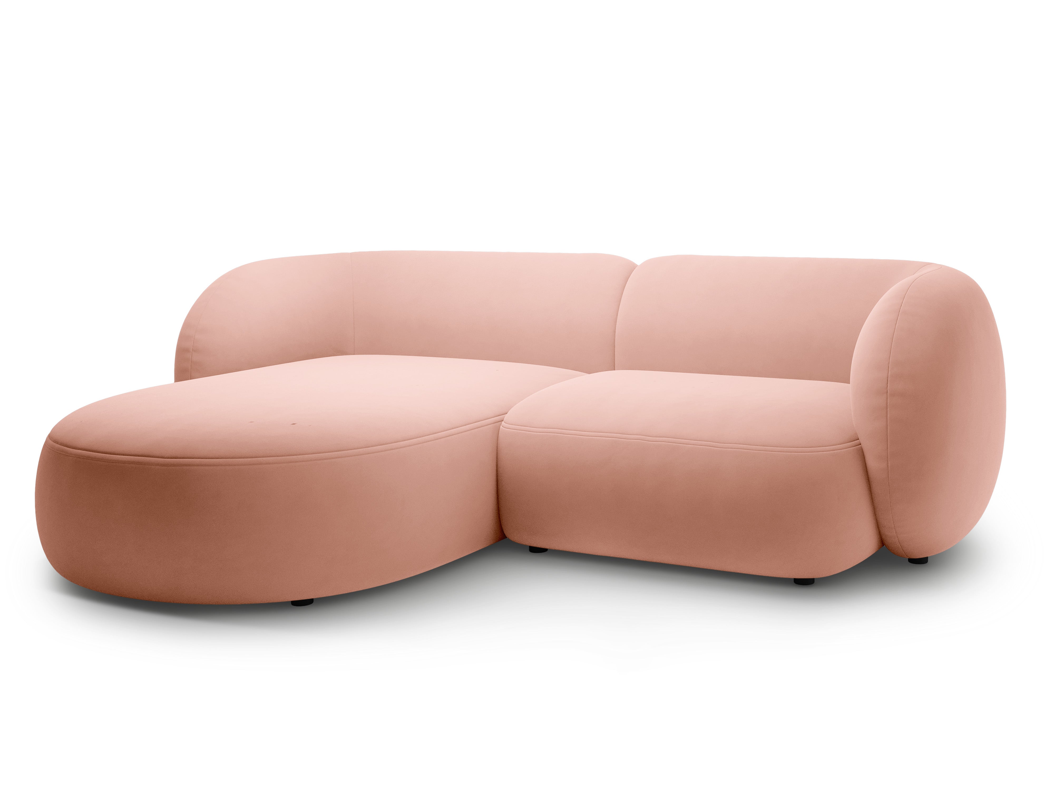 Left-facing velvet sofa for 2 people KATE pink