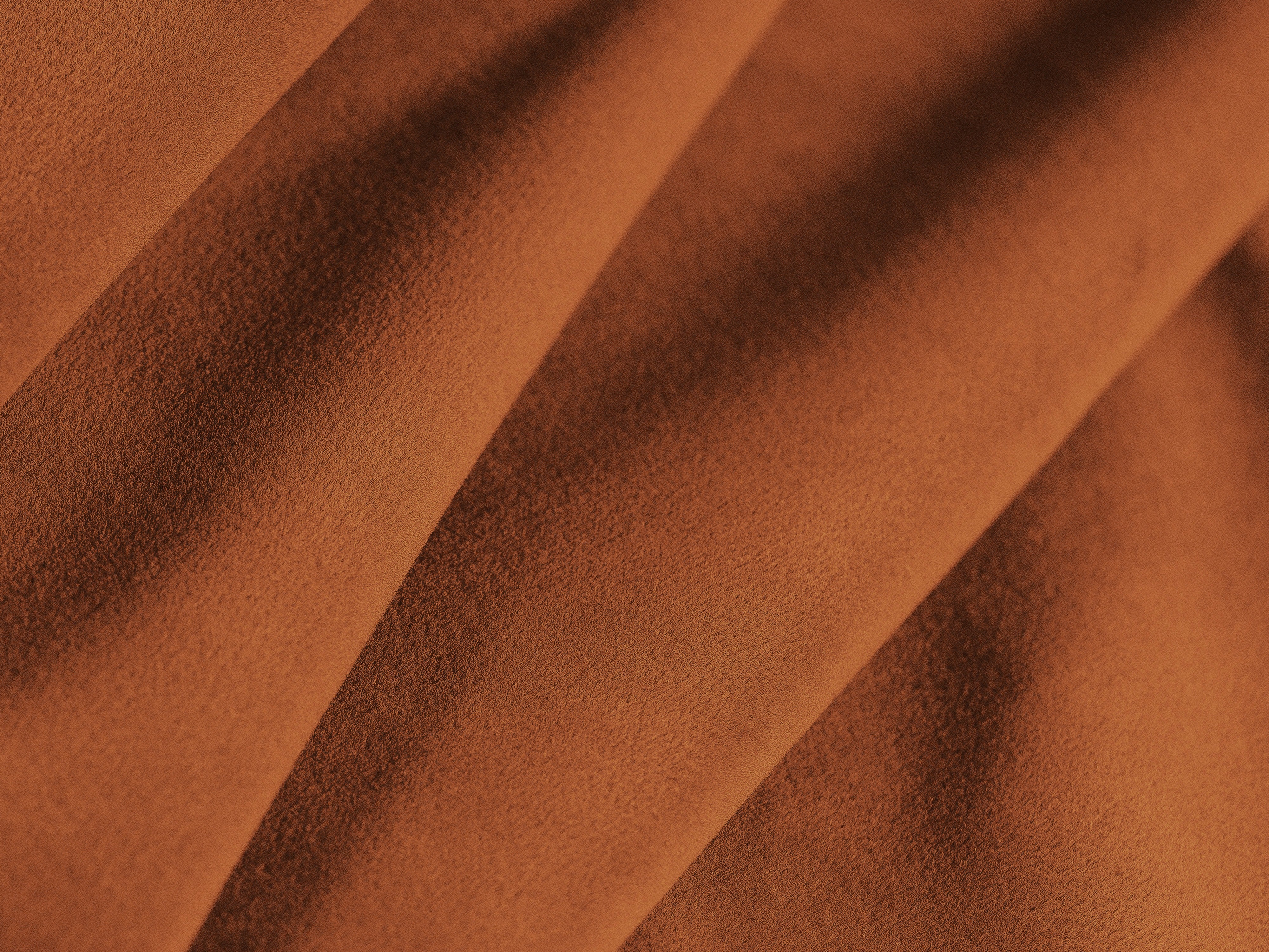 Tweedelige rechtse fluwelen hoekbank KATE terracotta