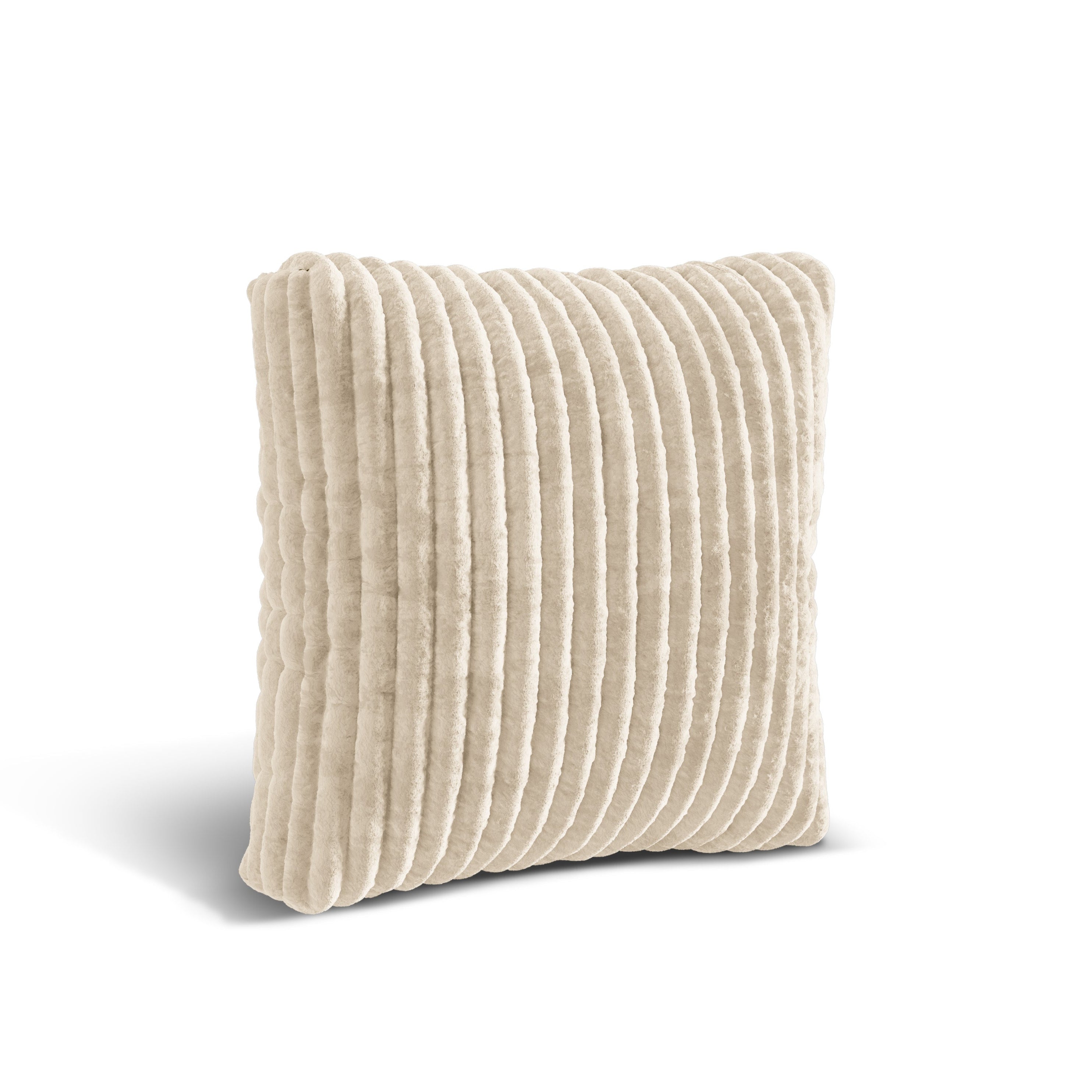 Kussen MARTINA lichtbeige ribfluweel