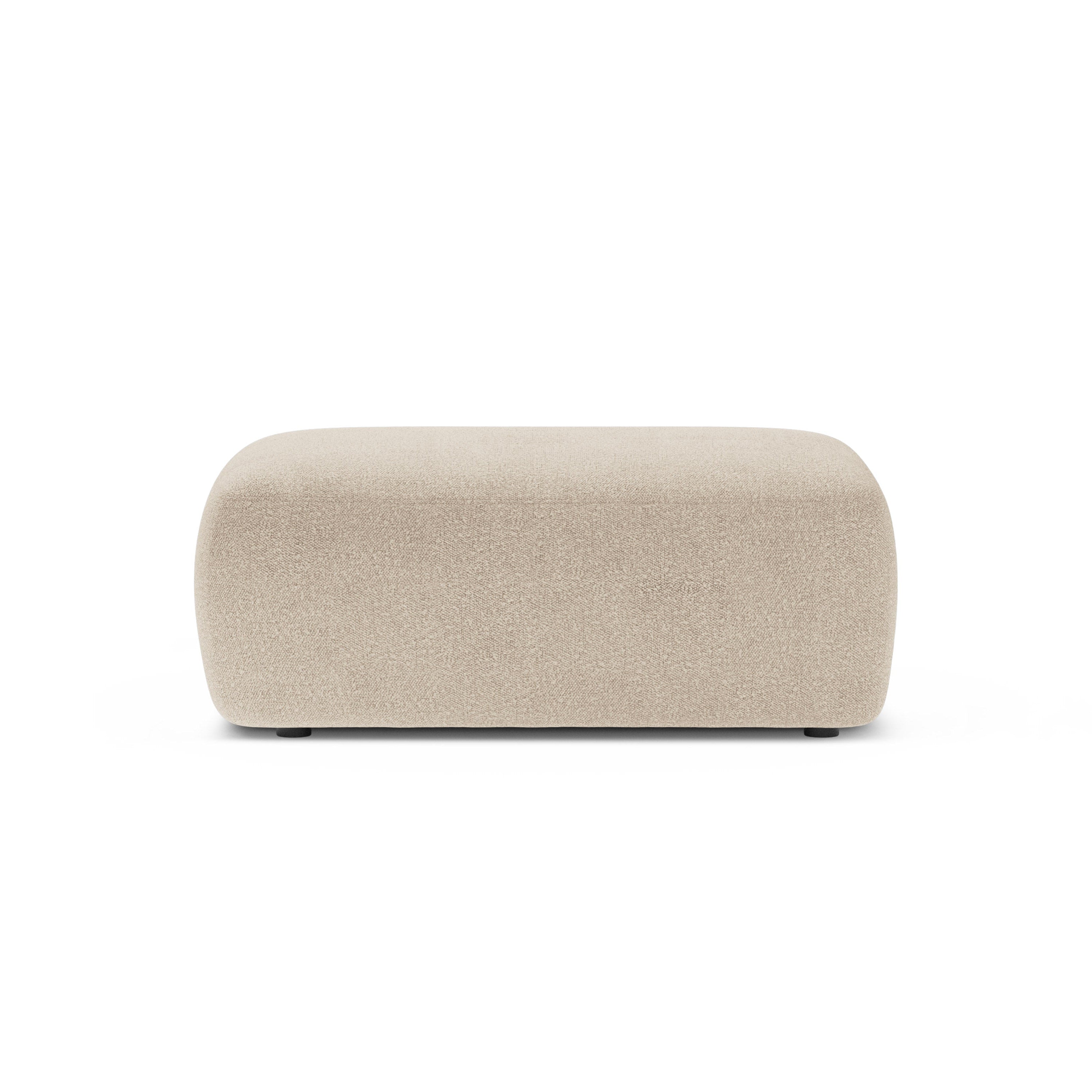 Rechthoekige poef KATE beige bouclé