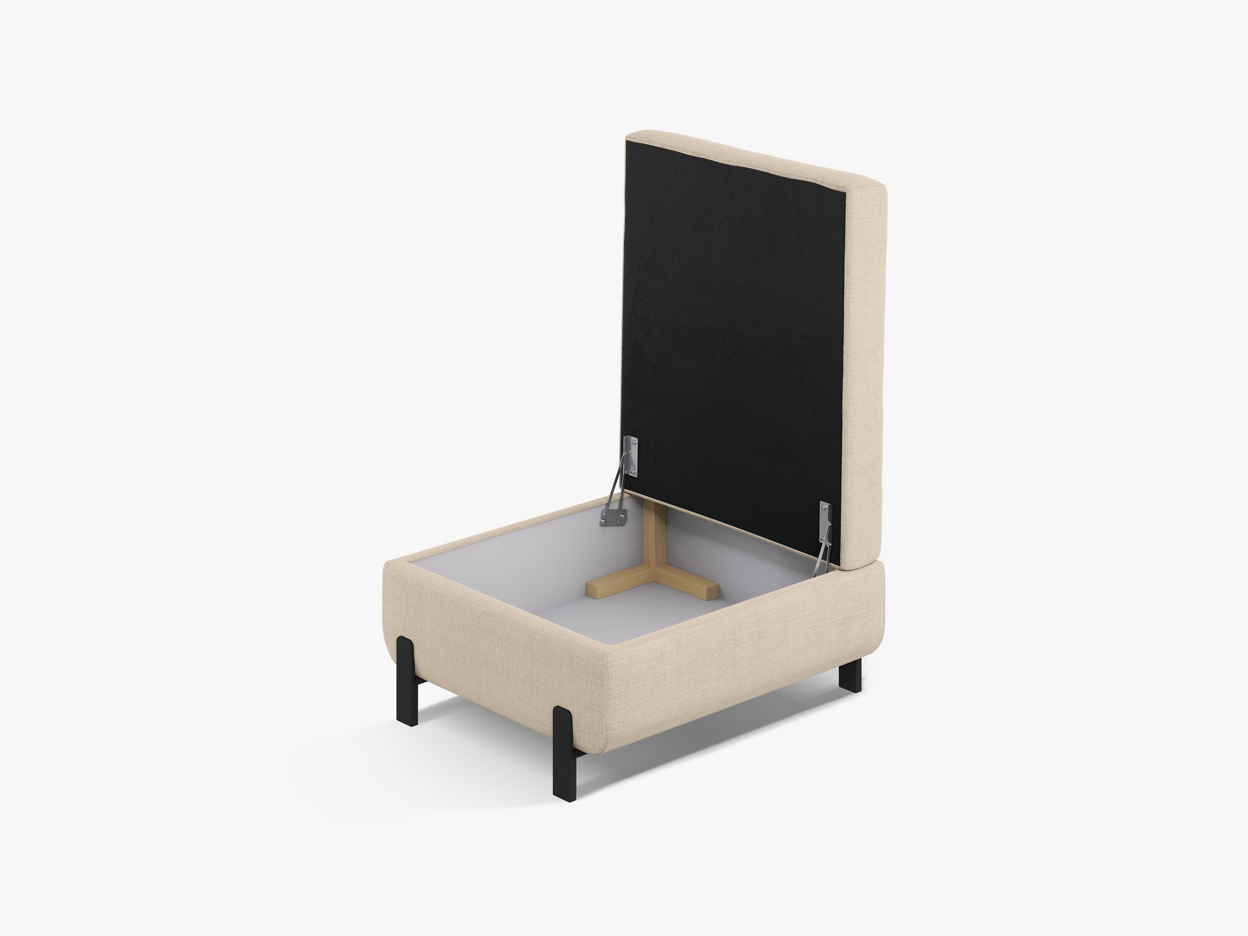 Puf met opbergruimte GLORIA beige chenille