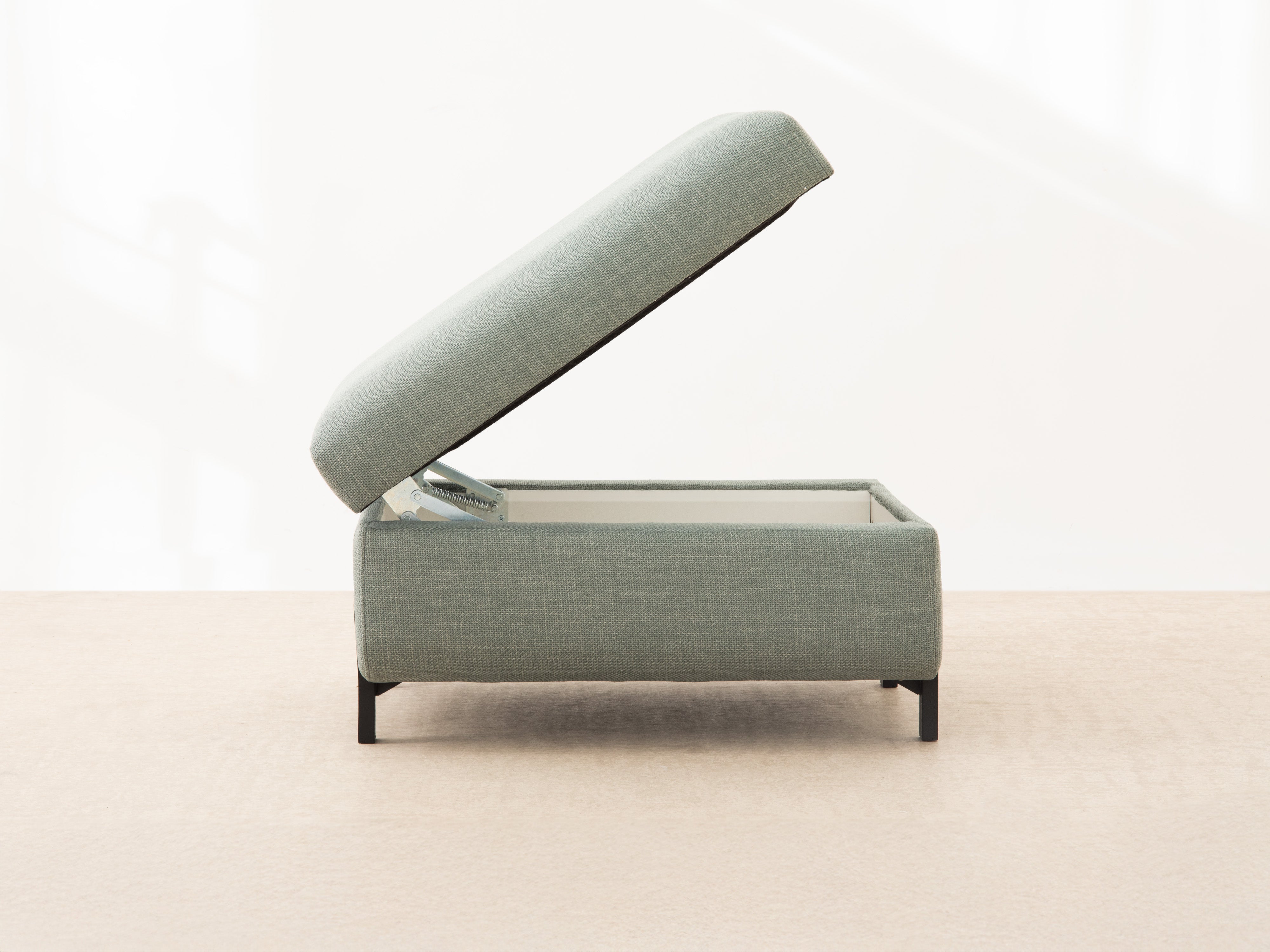 Puf van fluweel met opbergruimte GLORIA beige