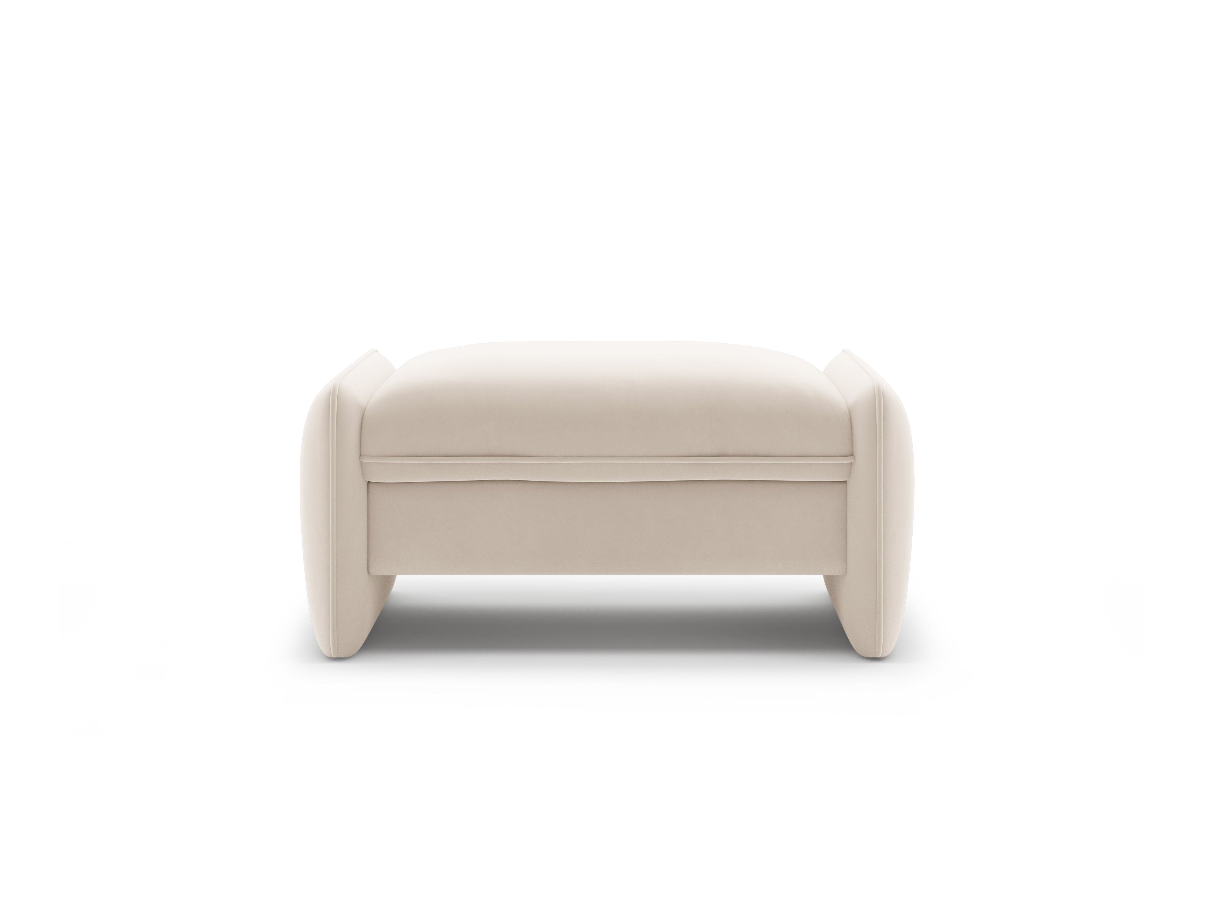 Velvet poef GEORGIA lichtbeige
