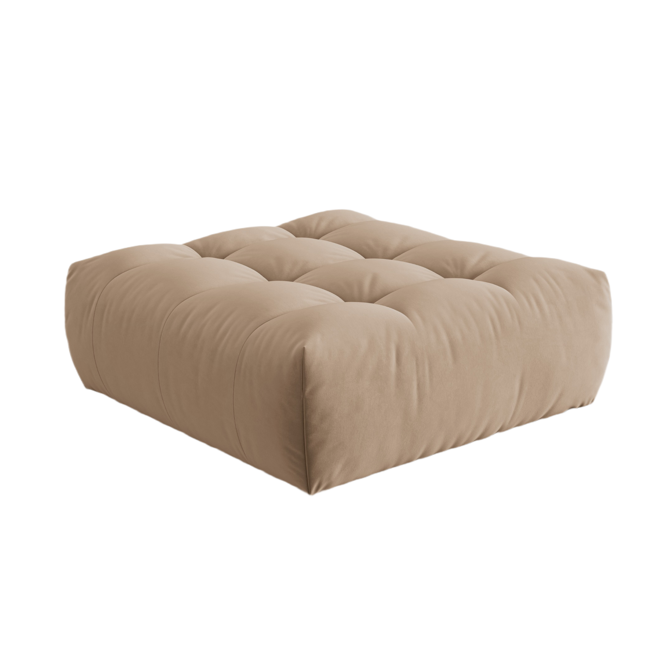 Puf van fluweel BLOOM zandkleurig