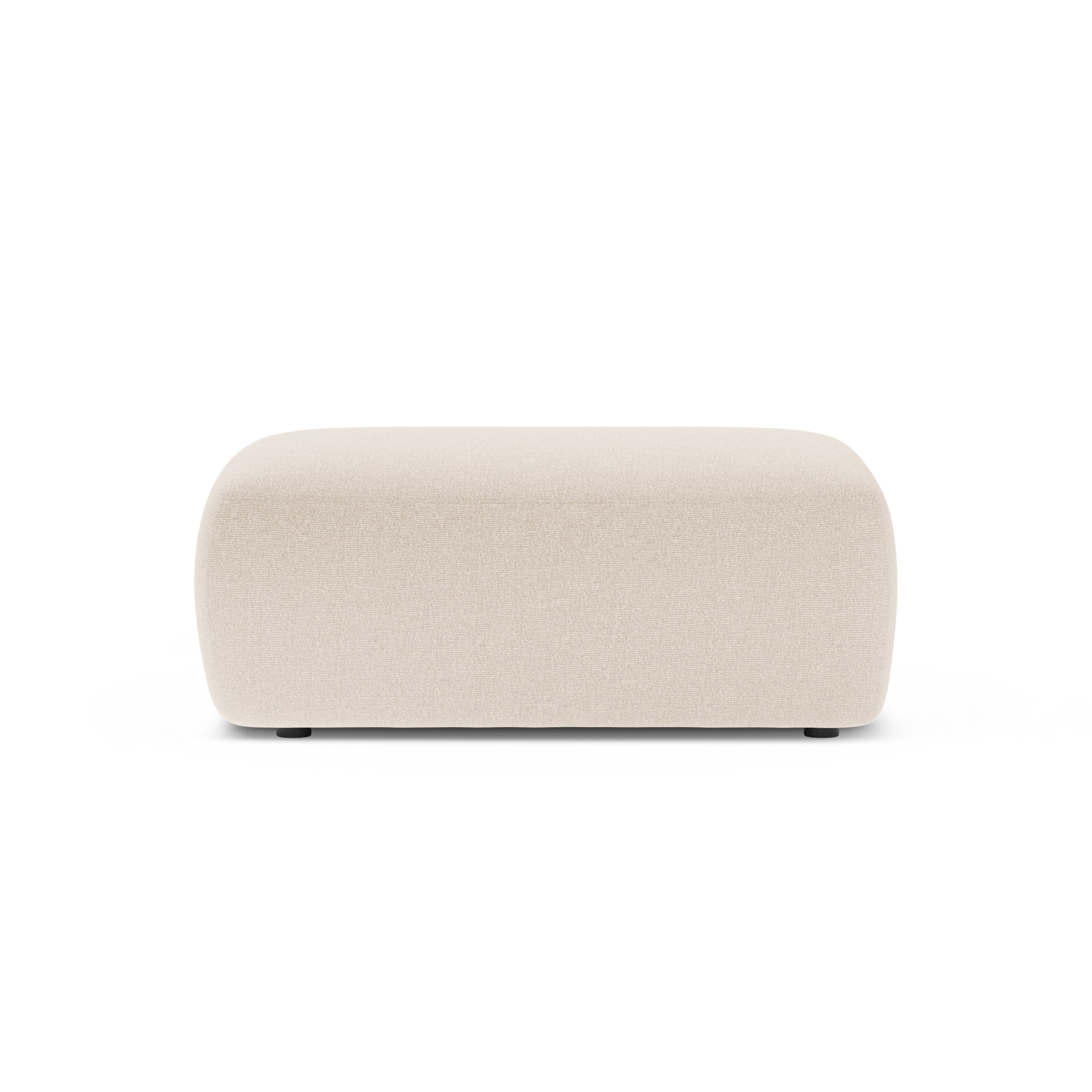 Rechthoekige poef KATE lichtbeige melange