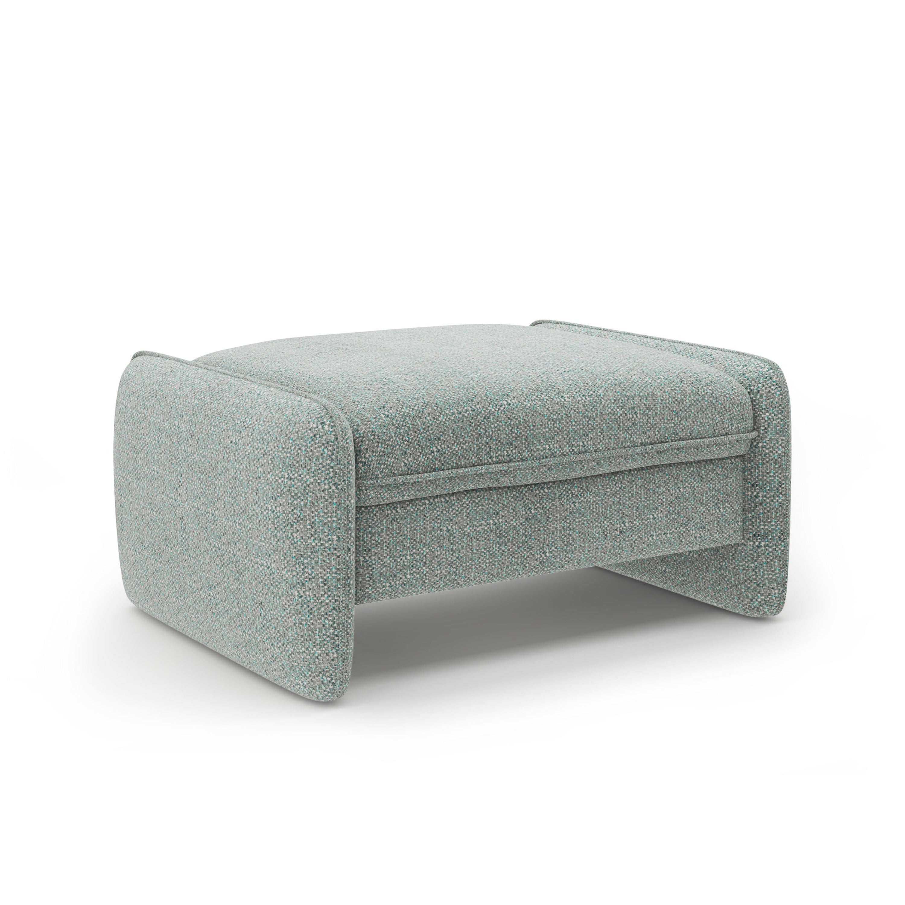Puf GEORGIA uitgedoofd blauwe chenille