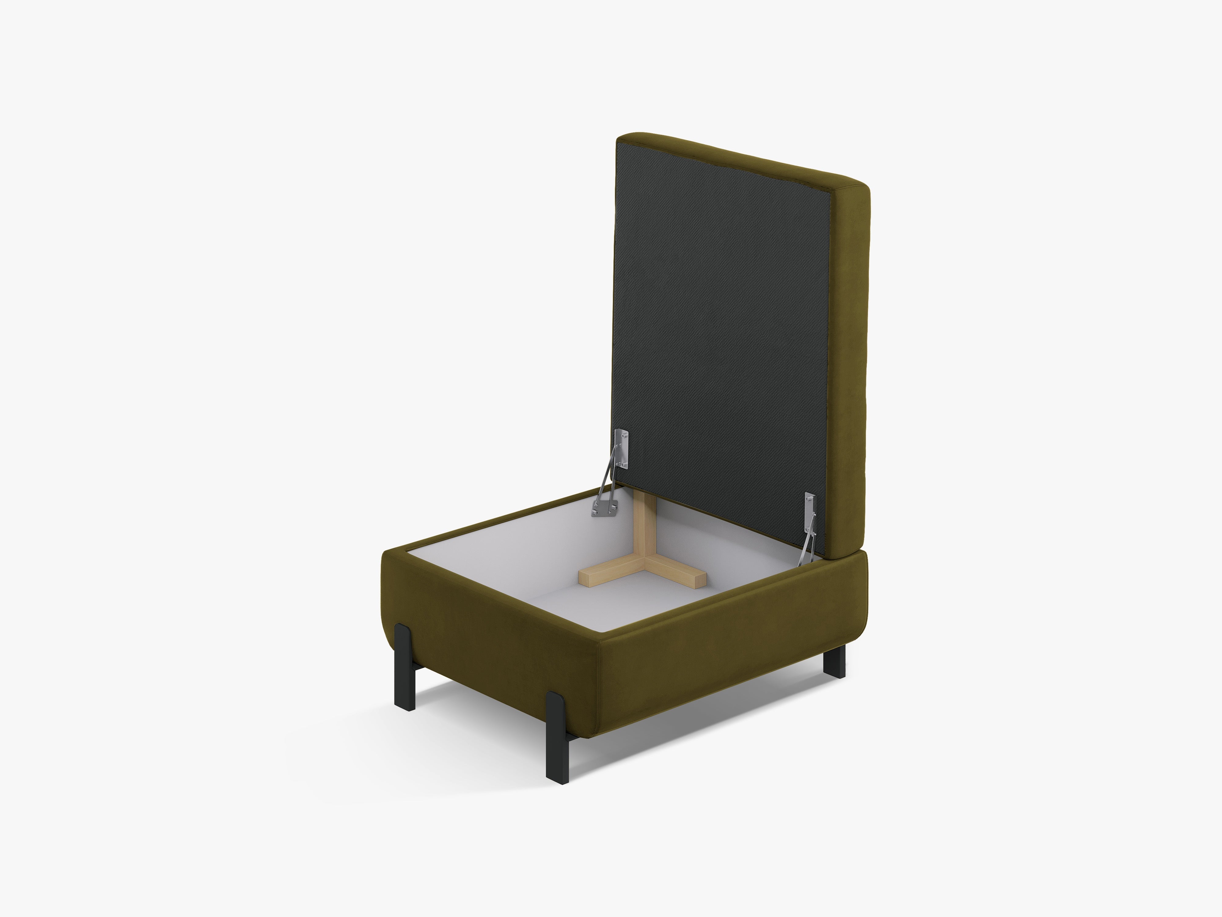 Samt-Hocker mit Stauraum GLORIA grün
