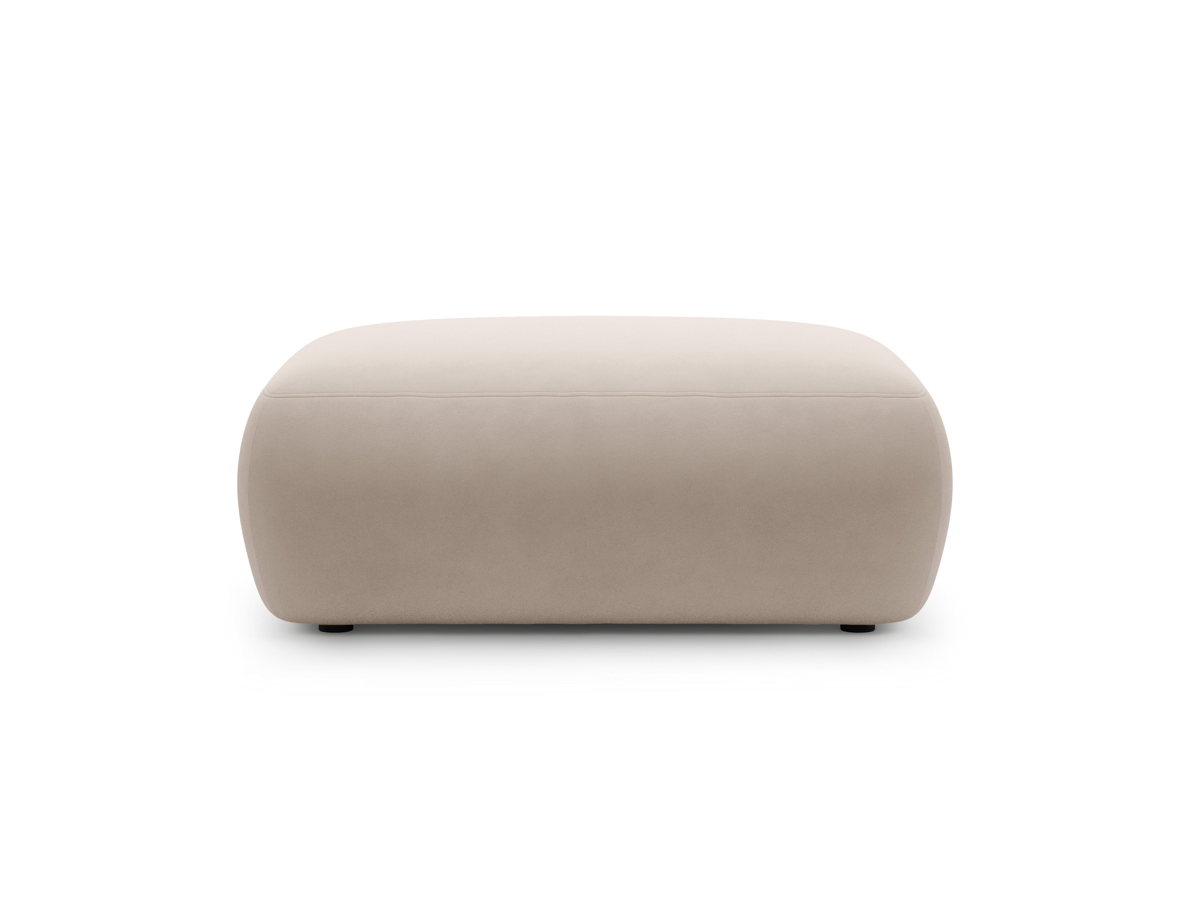 Rechteckiger Samtpouf KATE beige