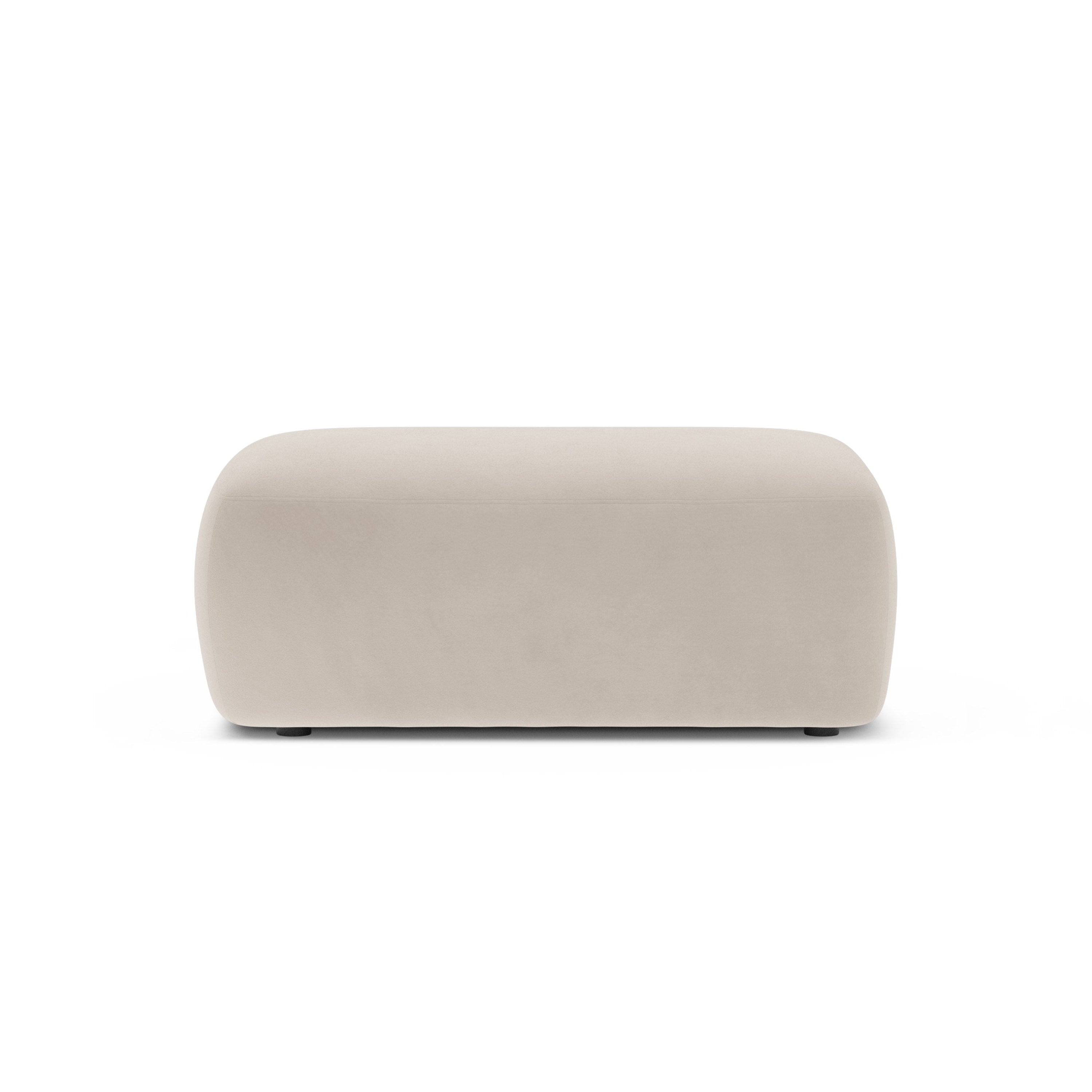 Rechthoekige fluwelen poef KATE beige