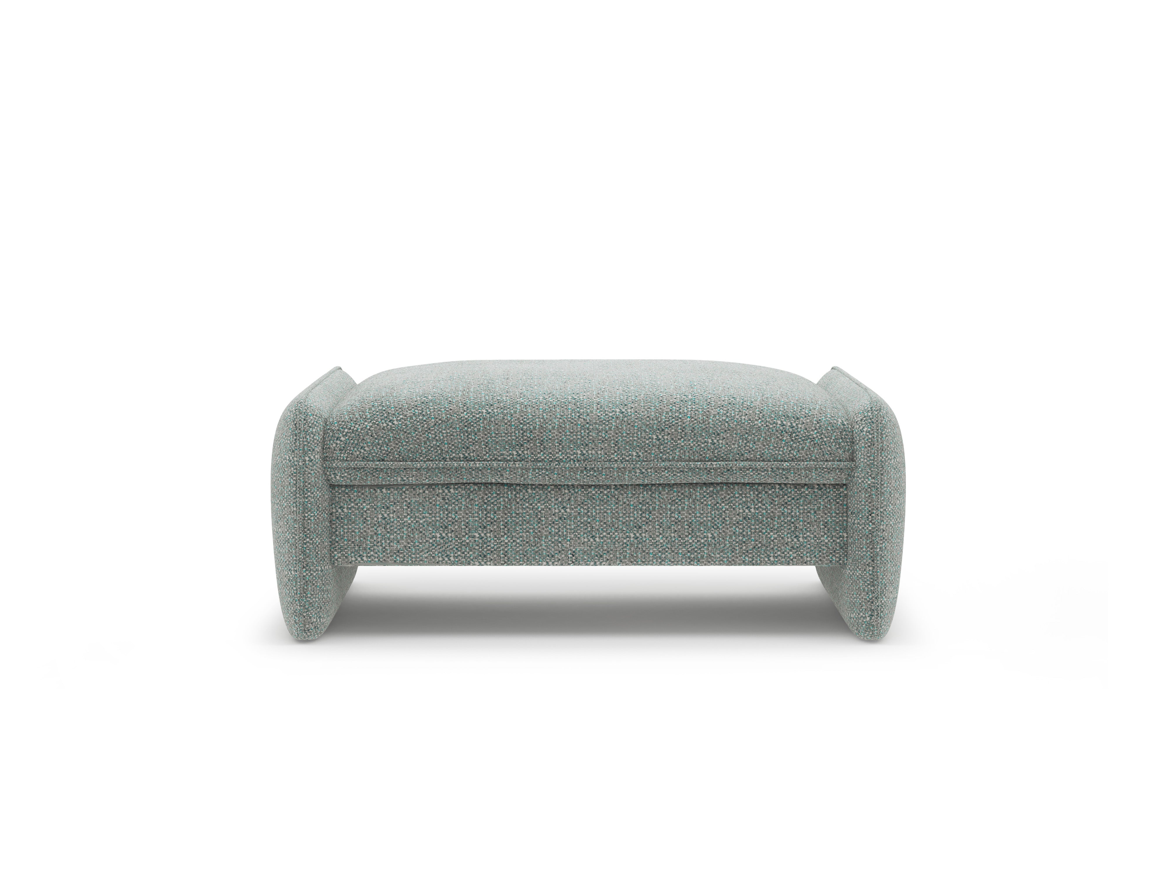 Puf GEORGIA uitgedoofd blauwe chenille