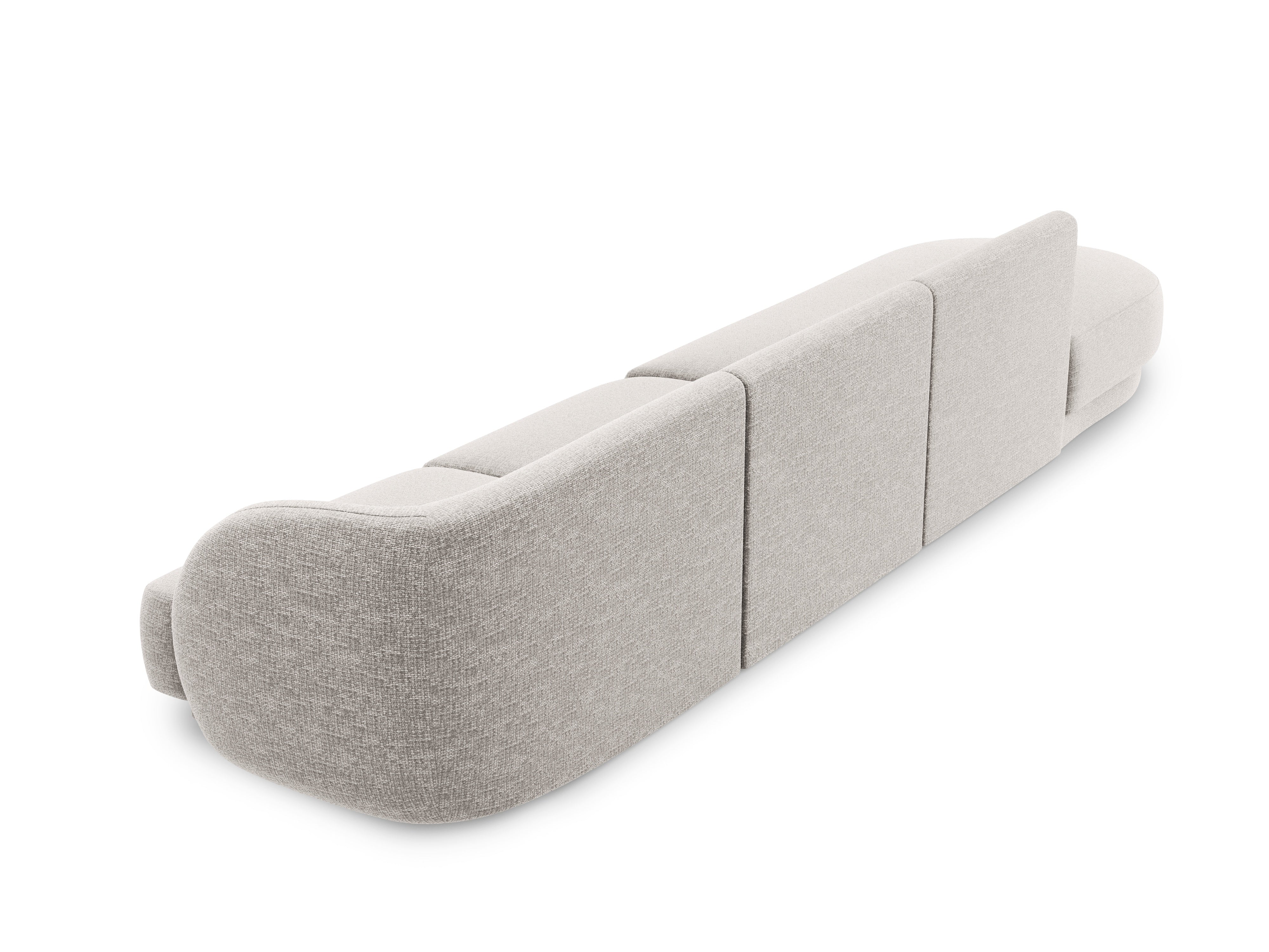 Open left-sided 4-seater sofa MILEY gray chenille