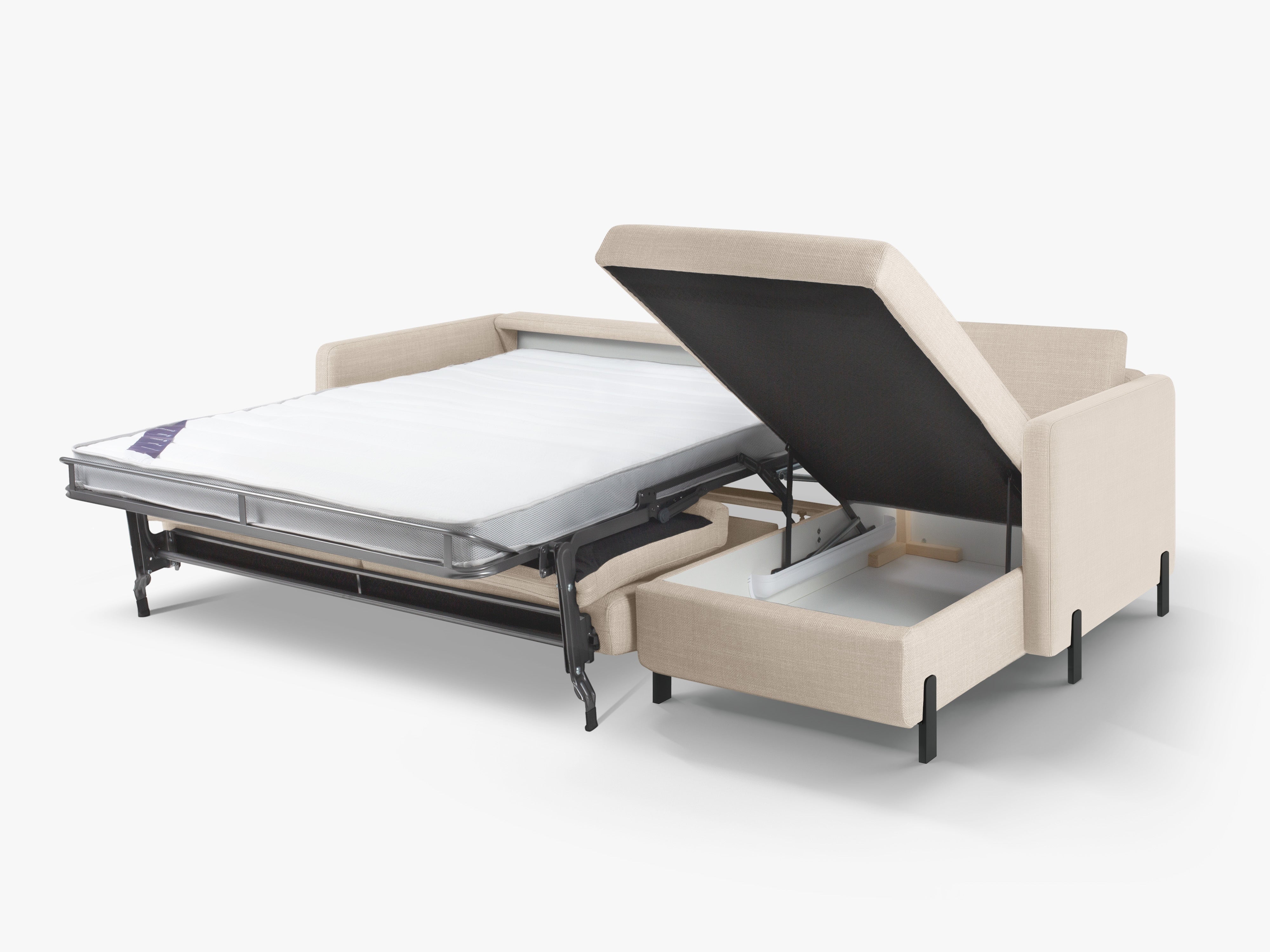 Rechtsseitige Schlafcouch GLORIA beige Chenille