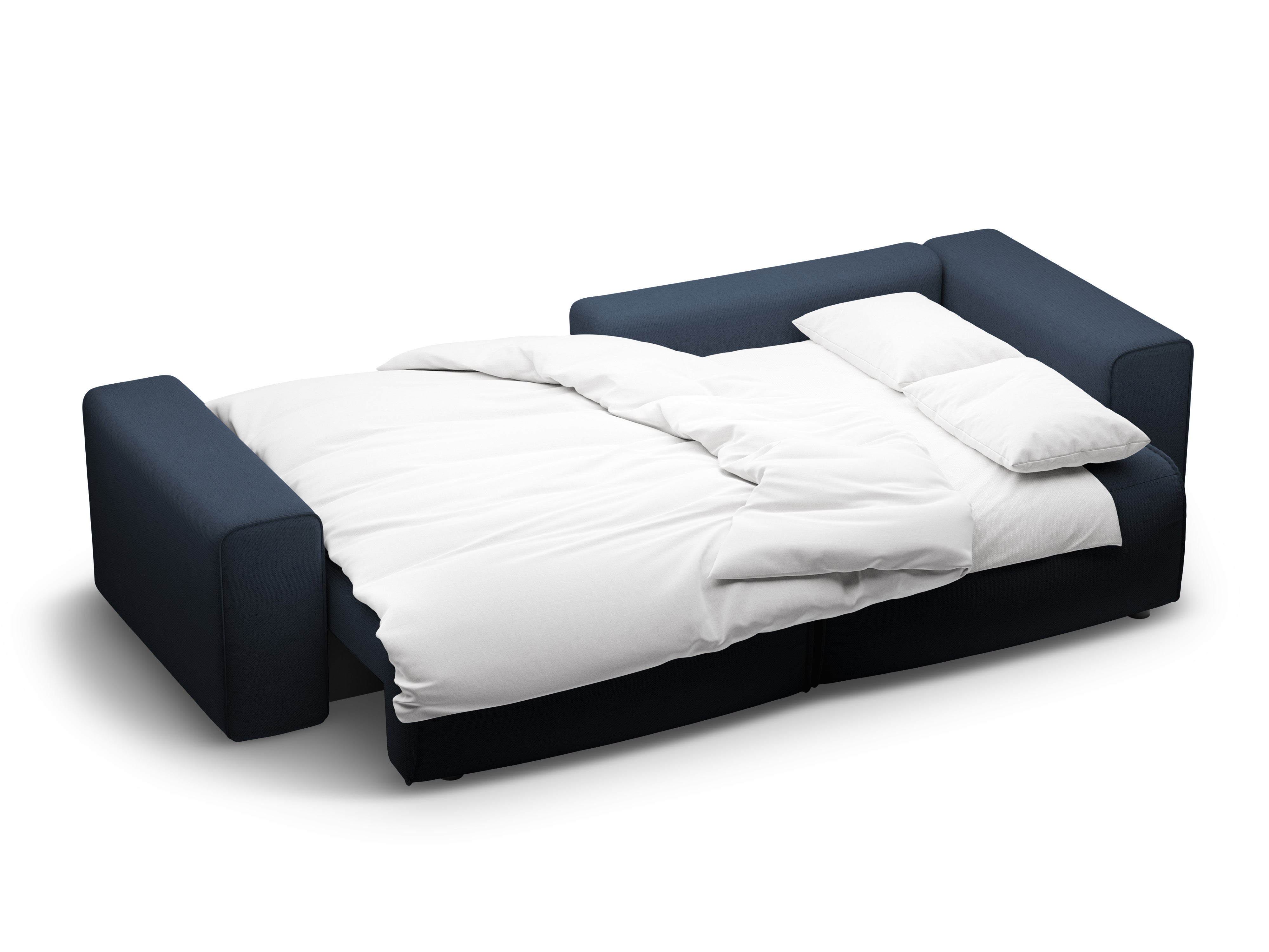 Rechthoekige 3-zits bank met slaapfunctie VICTOR koninklijk blauw chenille