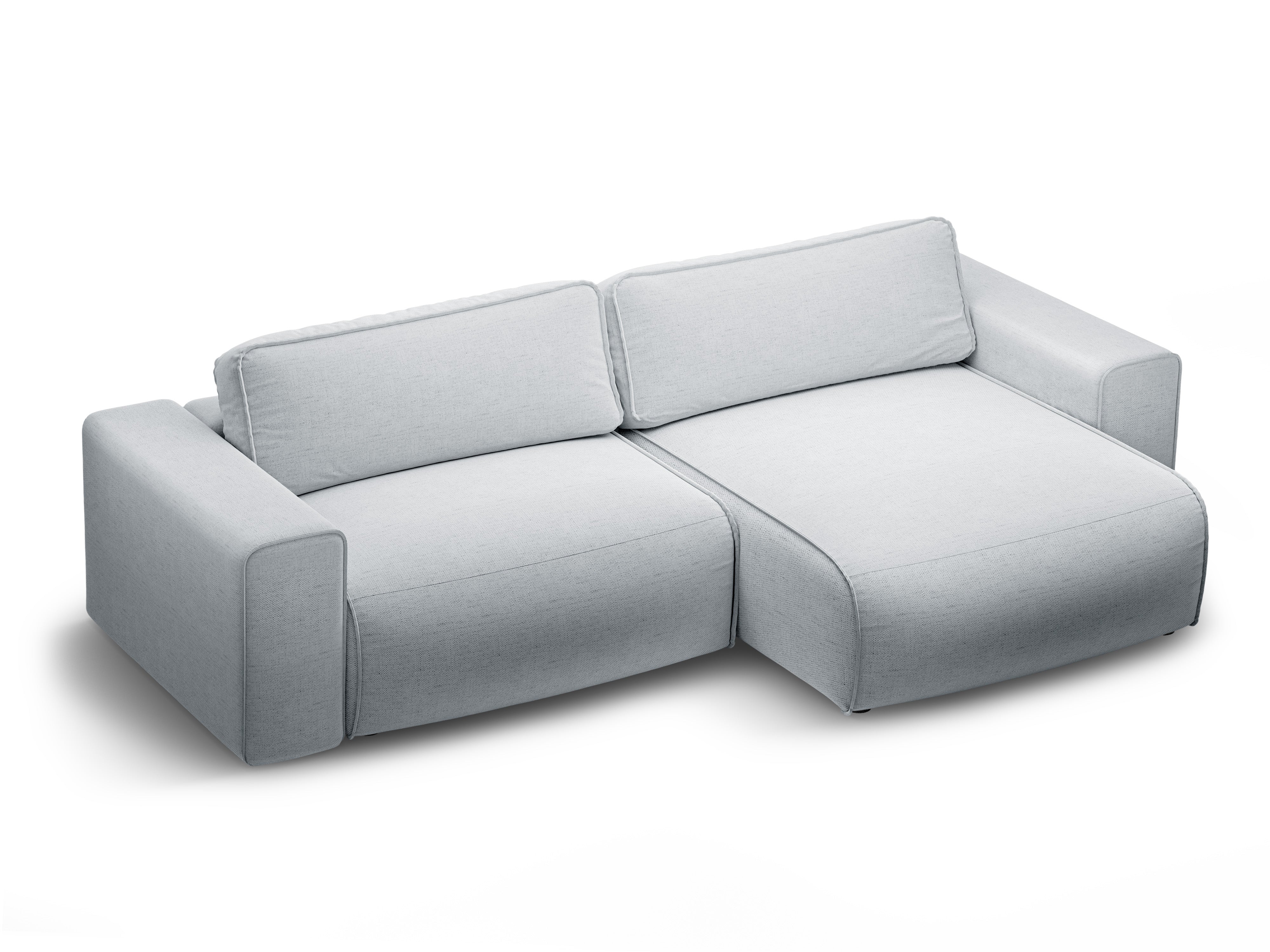 Right-facing 3-seater sofa bed VICTOR light gray chenille