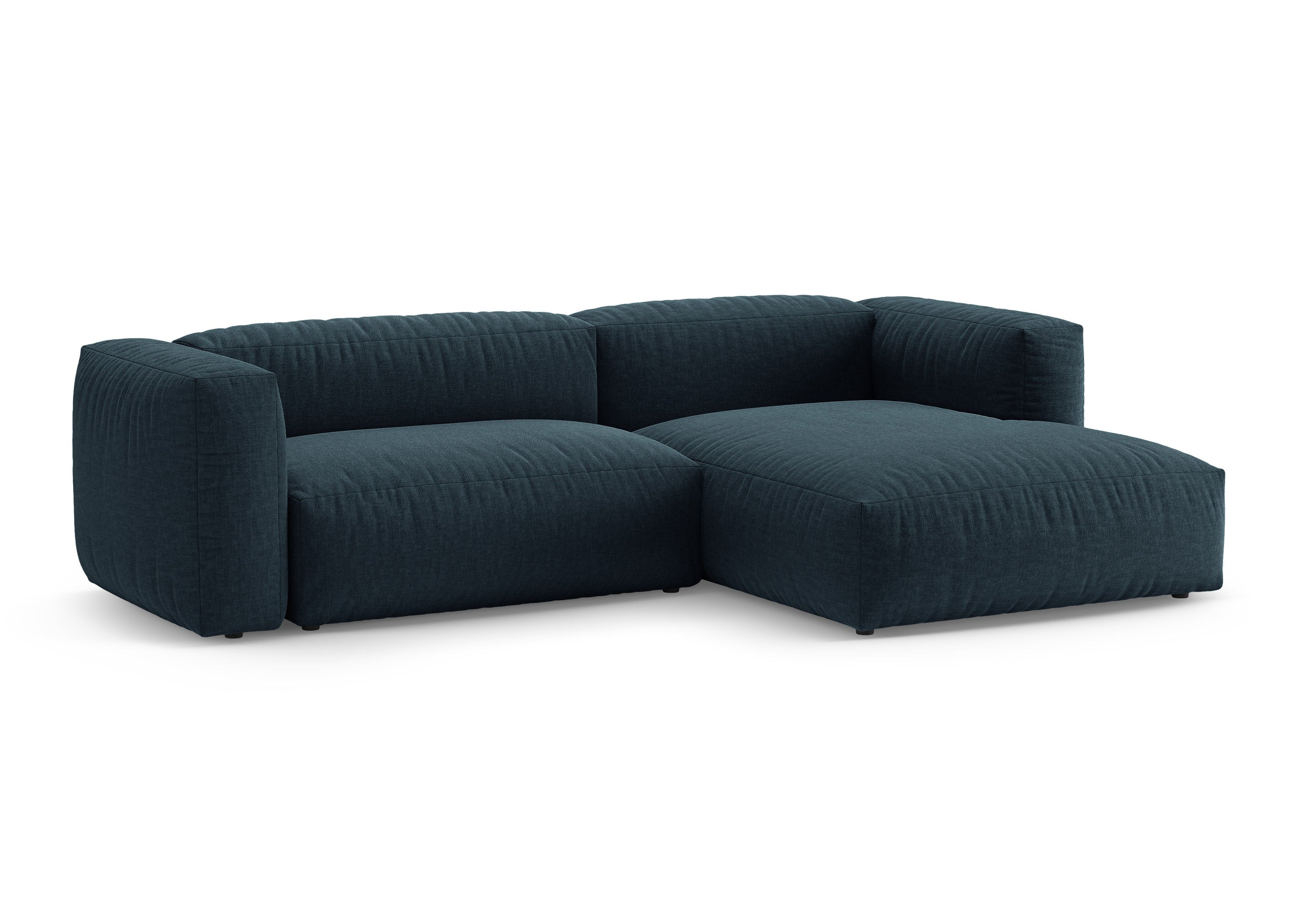 Rechthoekige bank met slaapfunctie MARTINA in spijkerstof blauw