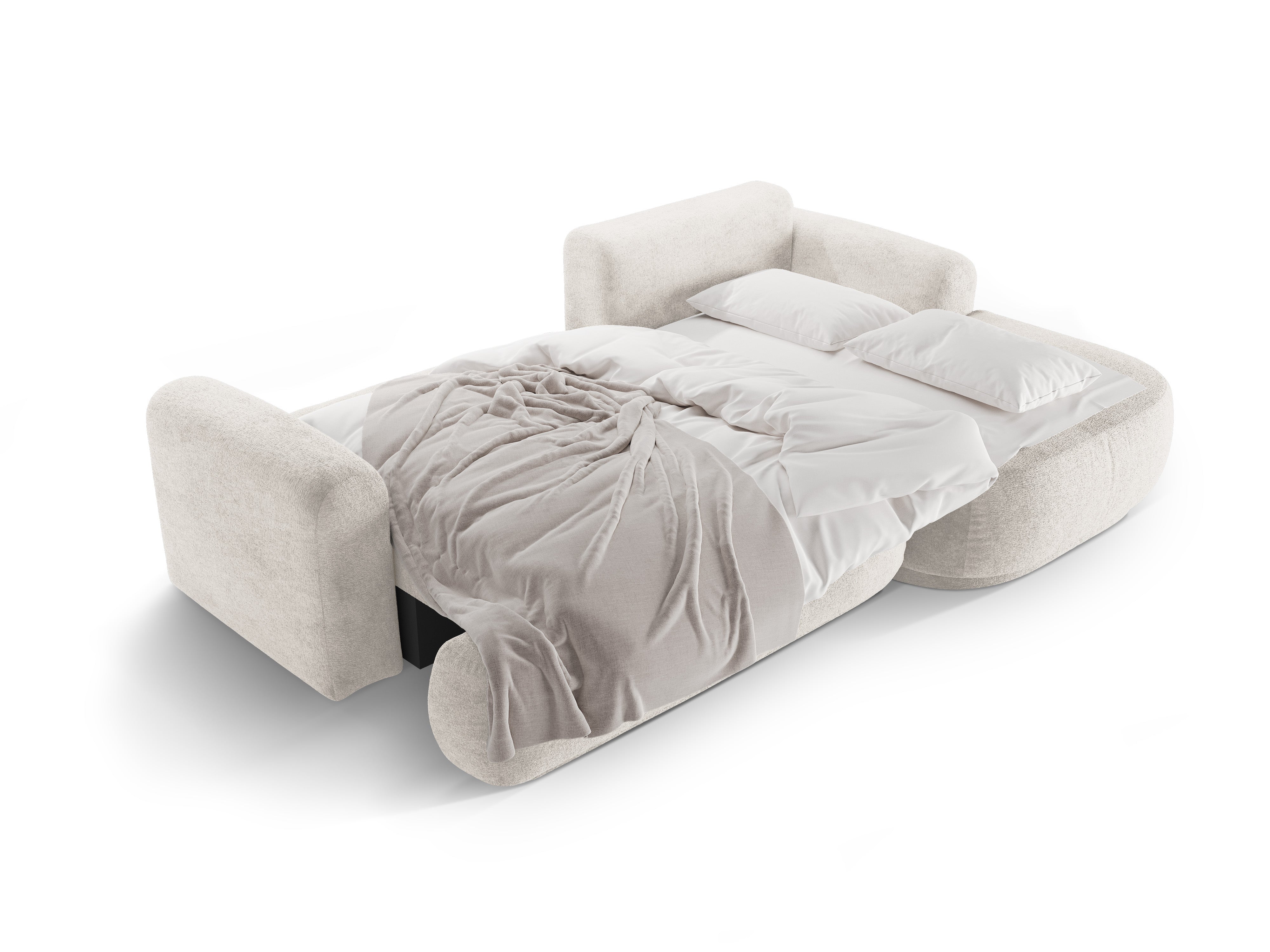 Rechthoekige bank met slaapfunctie ELLA grijsbeige