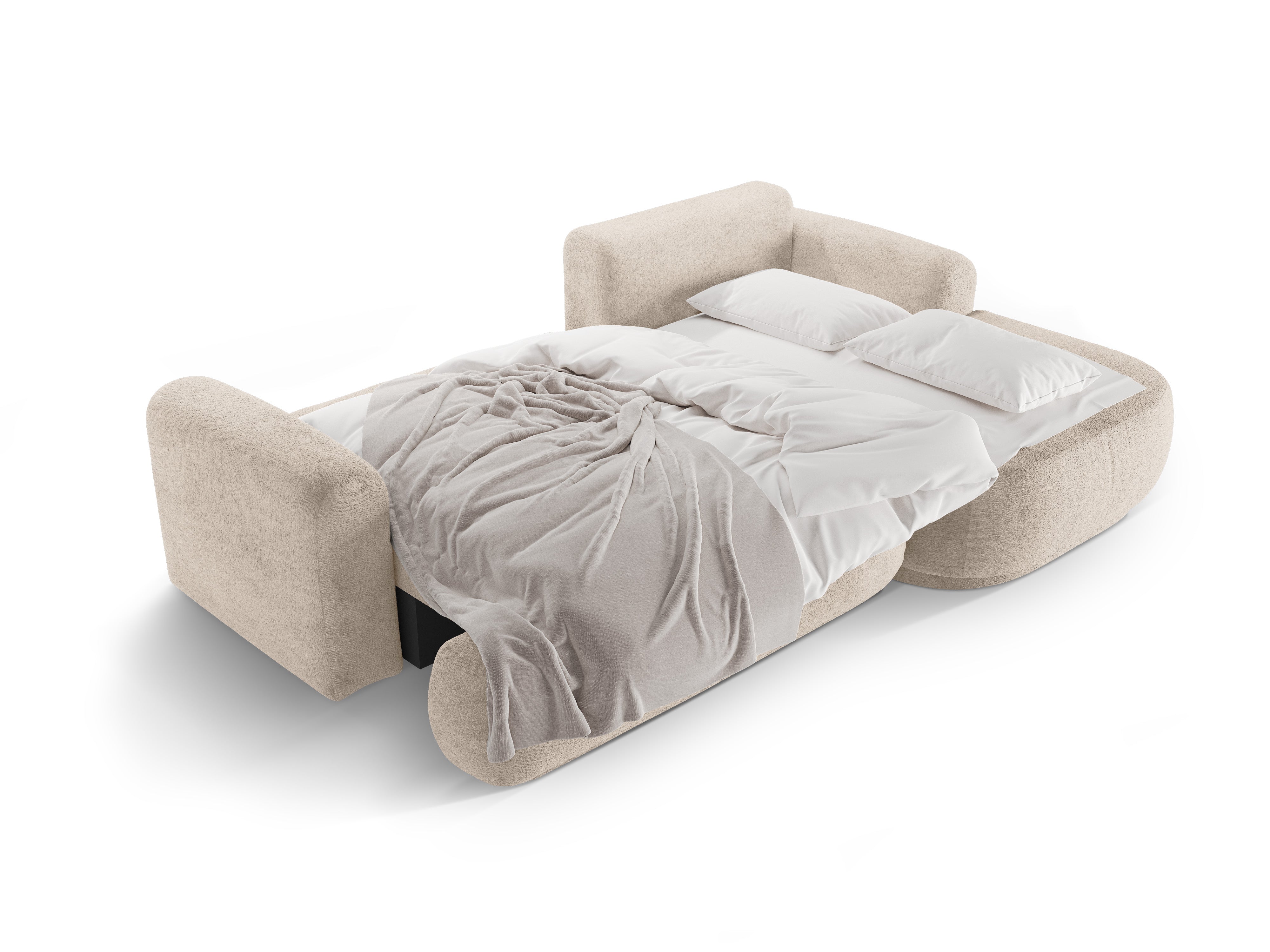 Rechthoekige bank met slaapfunctie ELLA zandkleurig