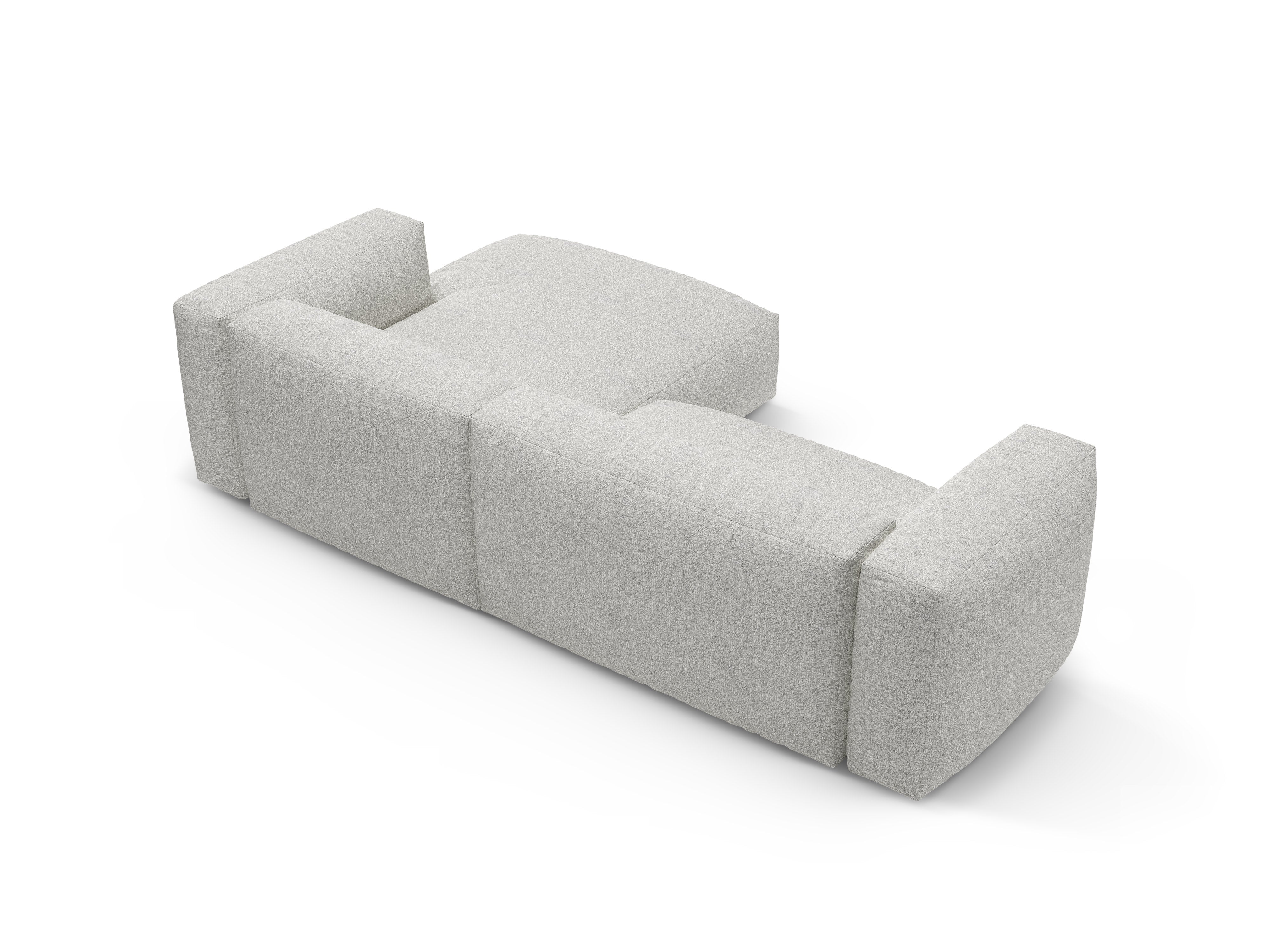 Rechthoekige bank met slaapfunctie MARTINA grijs-beige mélange boucle