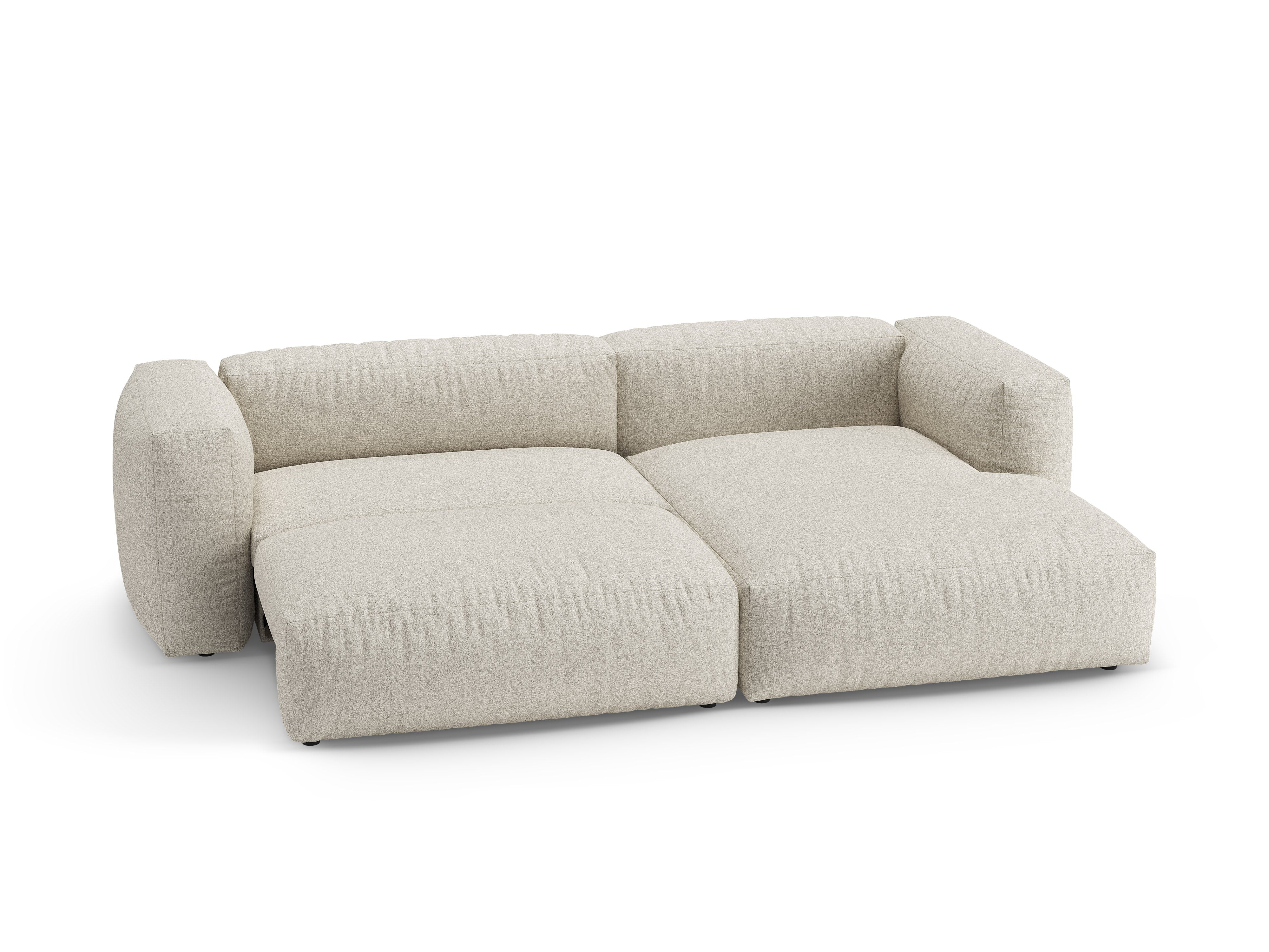 Rechtsseitige Schlafcouch MARTINA in beigem Boucle